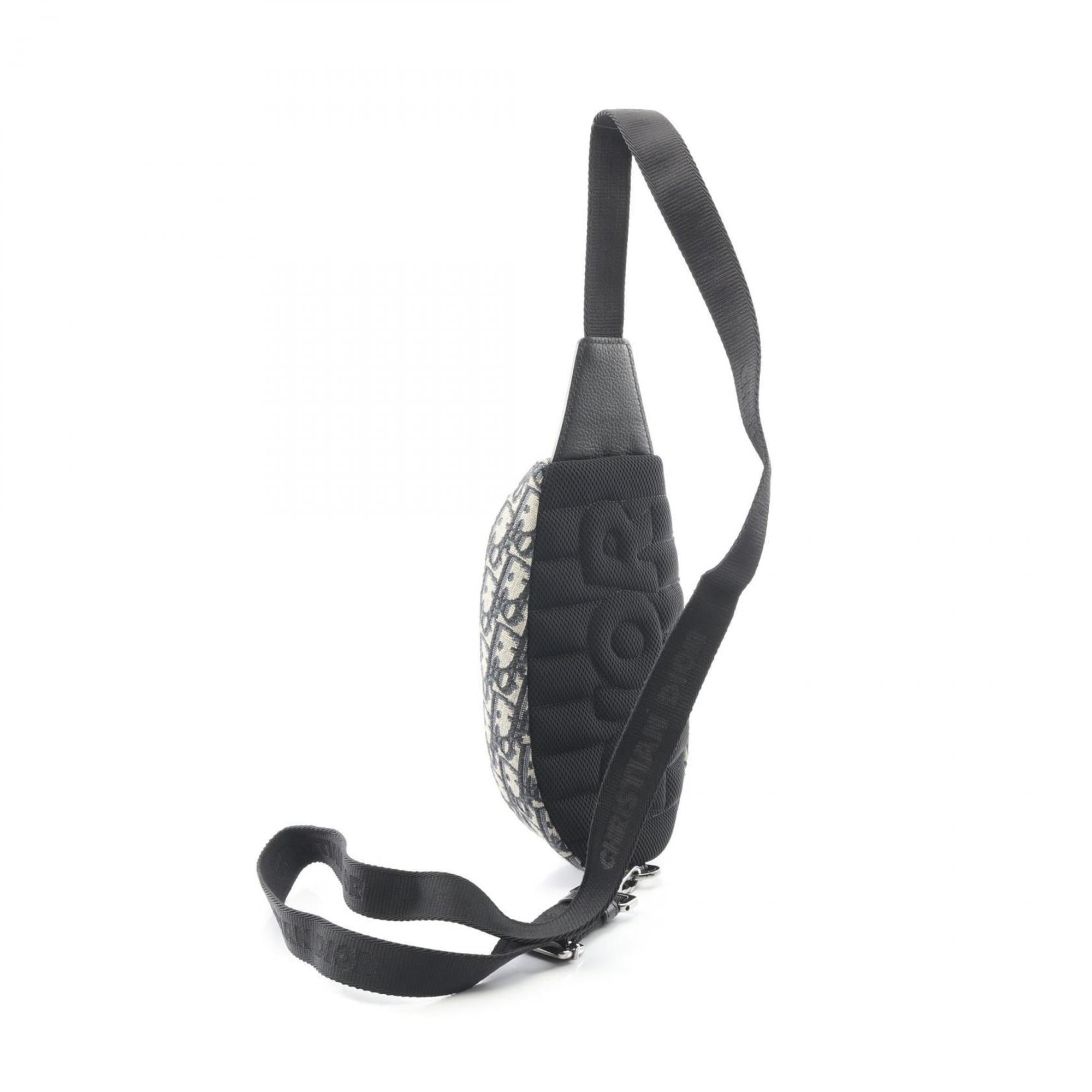 Christian Dior Beige Black Navy Canvas Leather Fanny Pack (Pre-Owned)