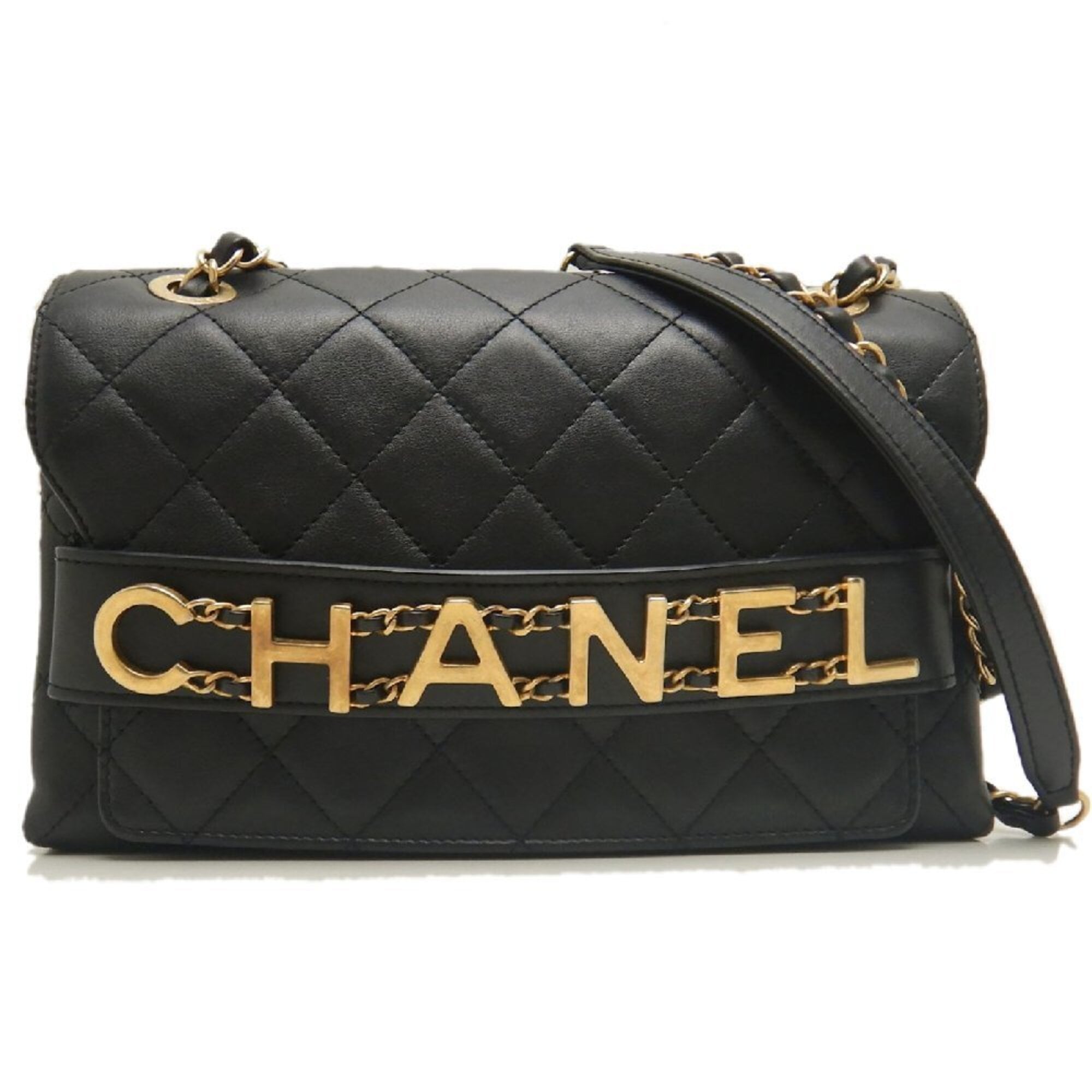 Chanel Black Leather Shoulder Bag (Pre-Owned)