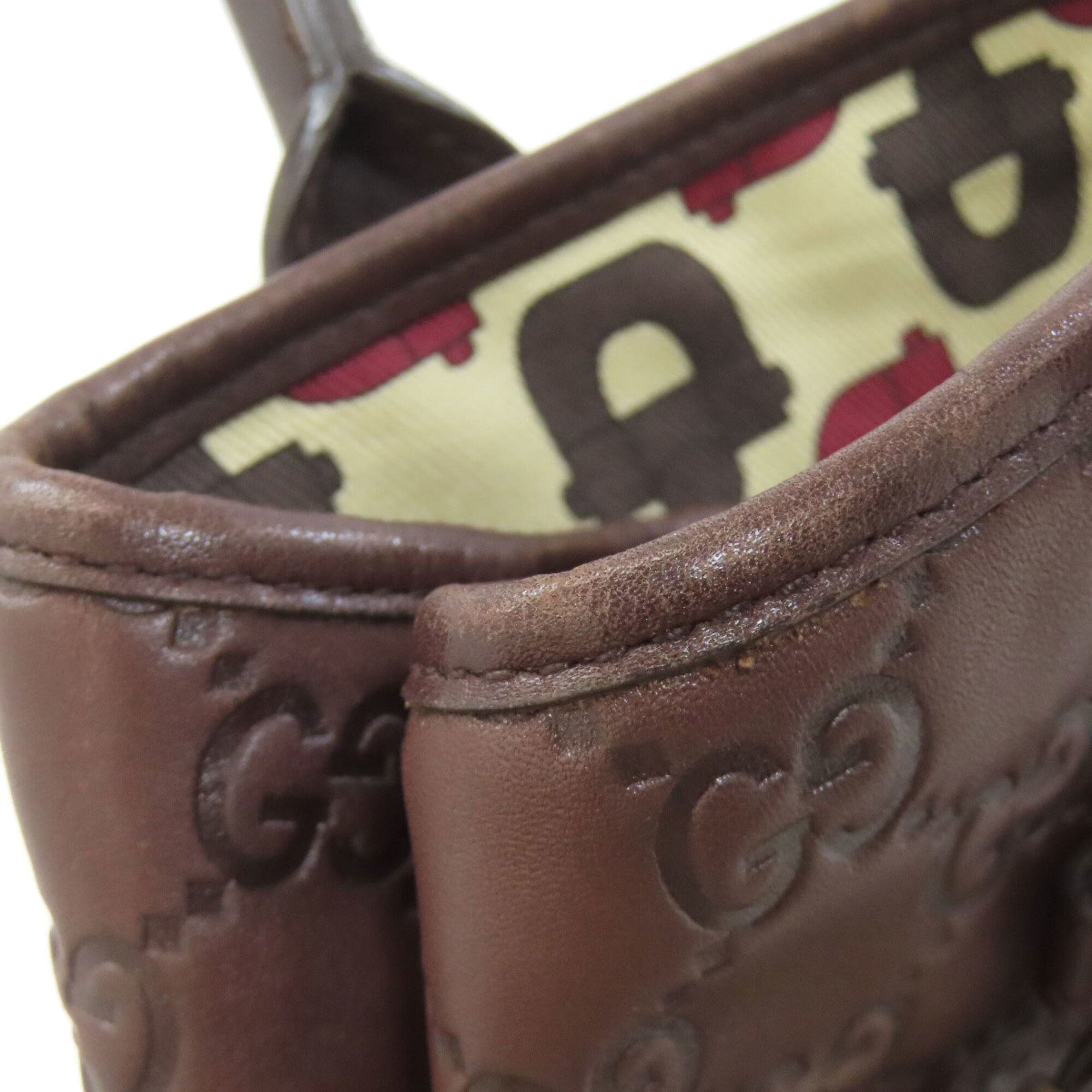Gucci Dark Brown Leather Tote Bag (Pre-Owned)