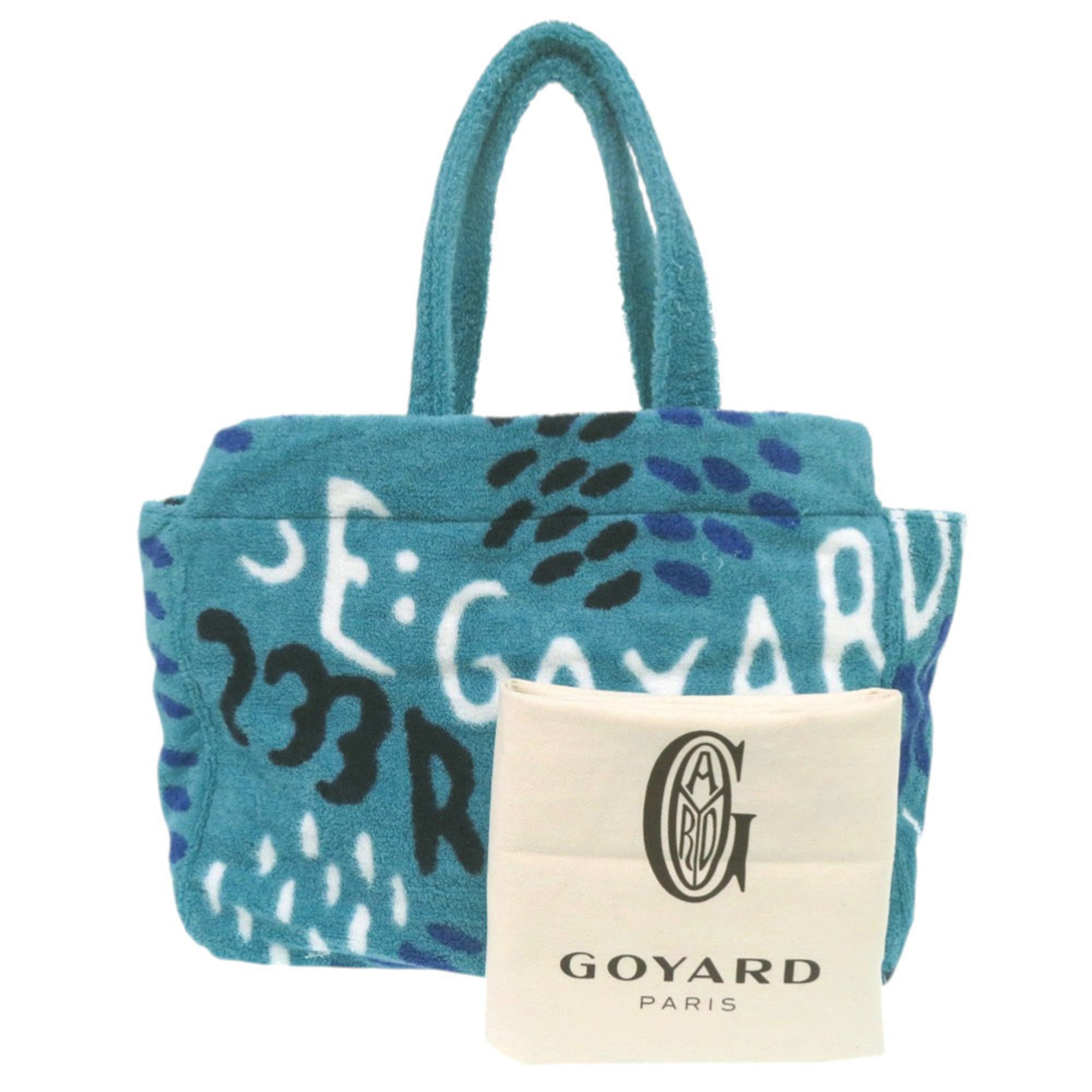 Goyard Navy Turquoise White Cotton Polyamide Tote Bag (Pre-Owned)