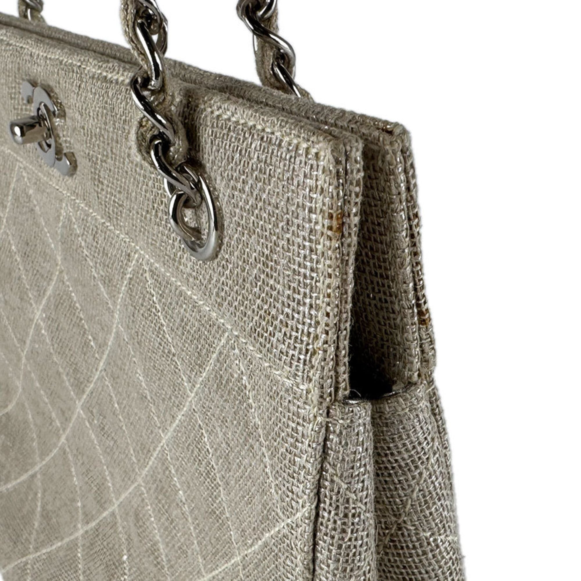 Chanel Beige Coated Canvas Shoulder Bag (Pre-Owned)