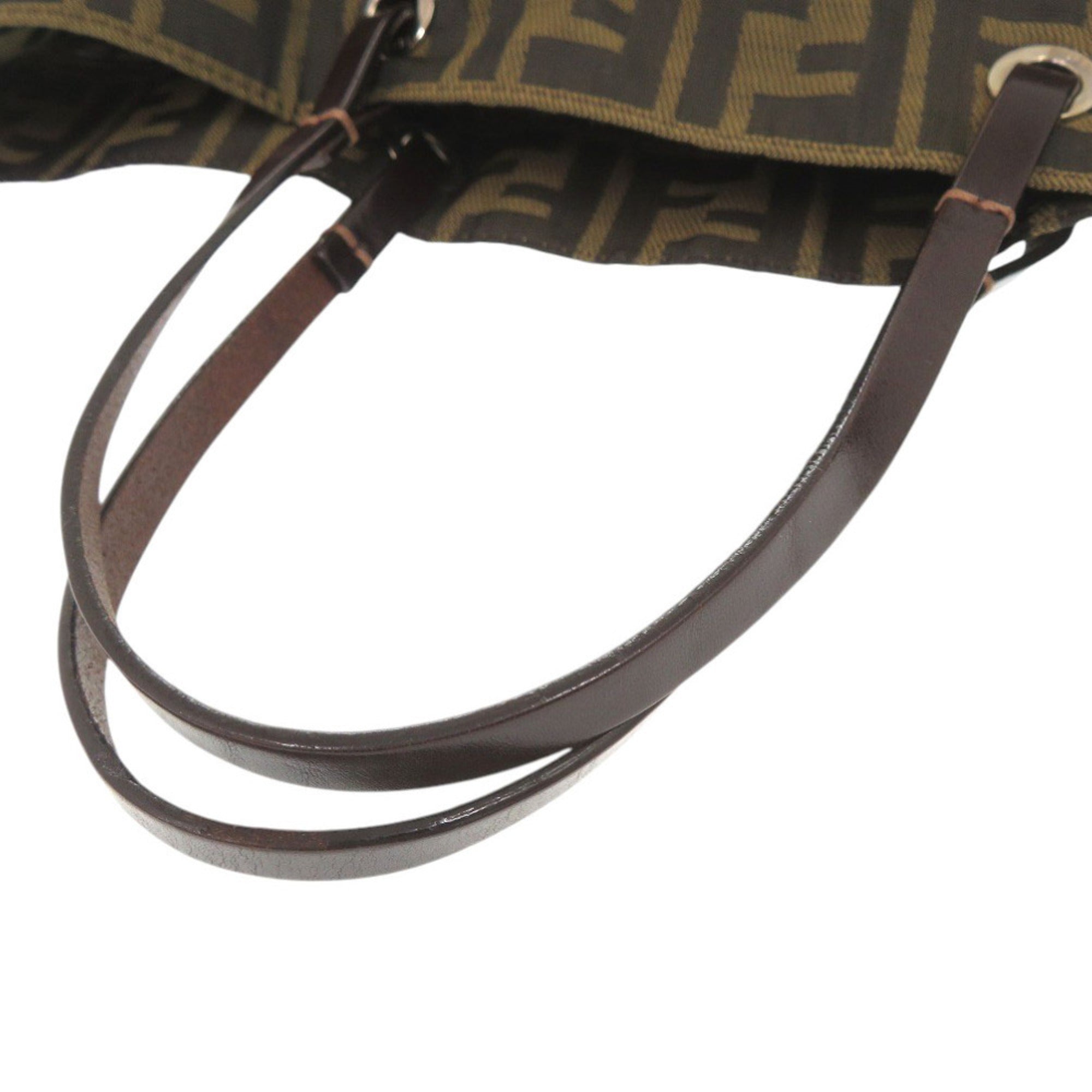 Fendi Brown Canvas Leather Tote Bag (Pre-Owned)