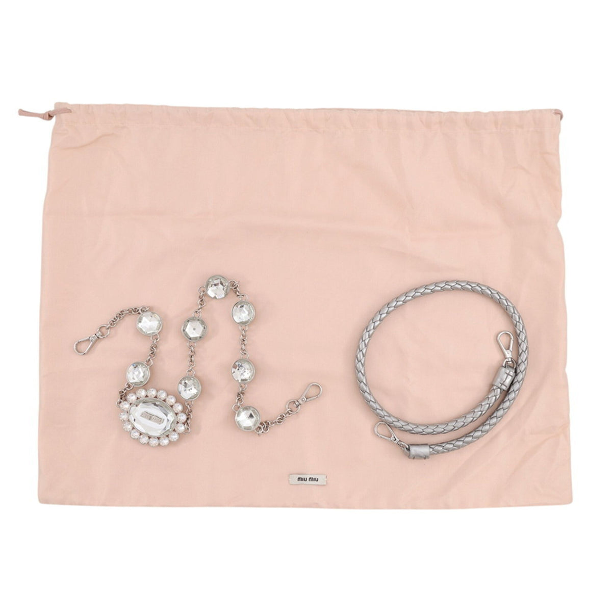 Miu Miu Matelasse Silver Shoulder Bag (Pre-Owned)