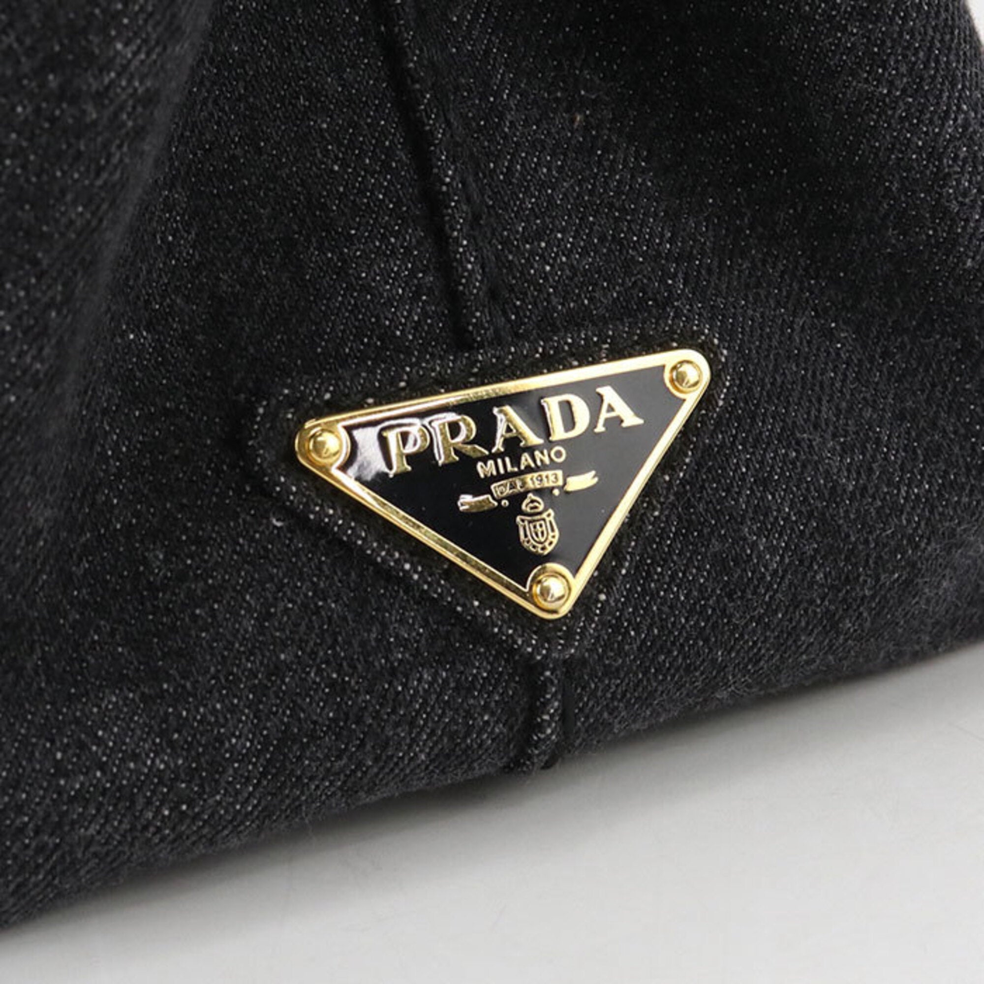 Prada Black Cotton Canvas Tote Bag (Pre-Owned)
