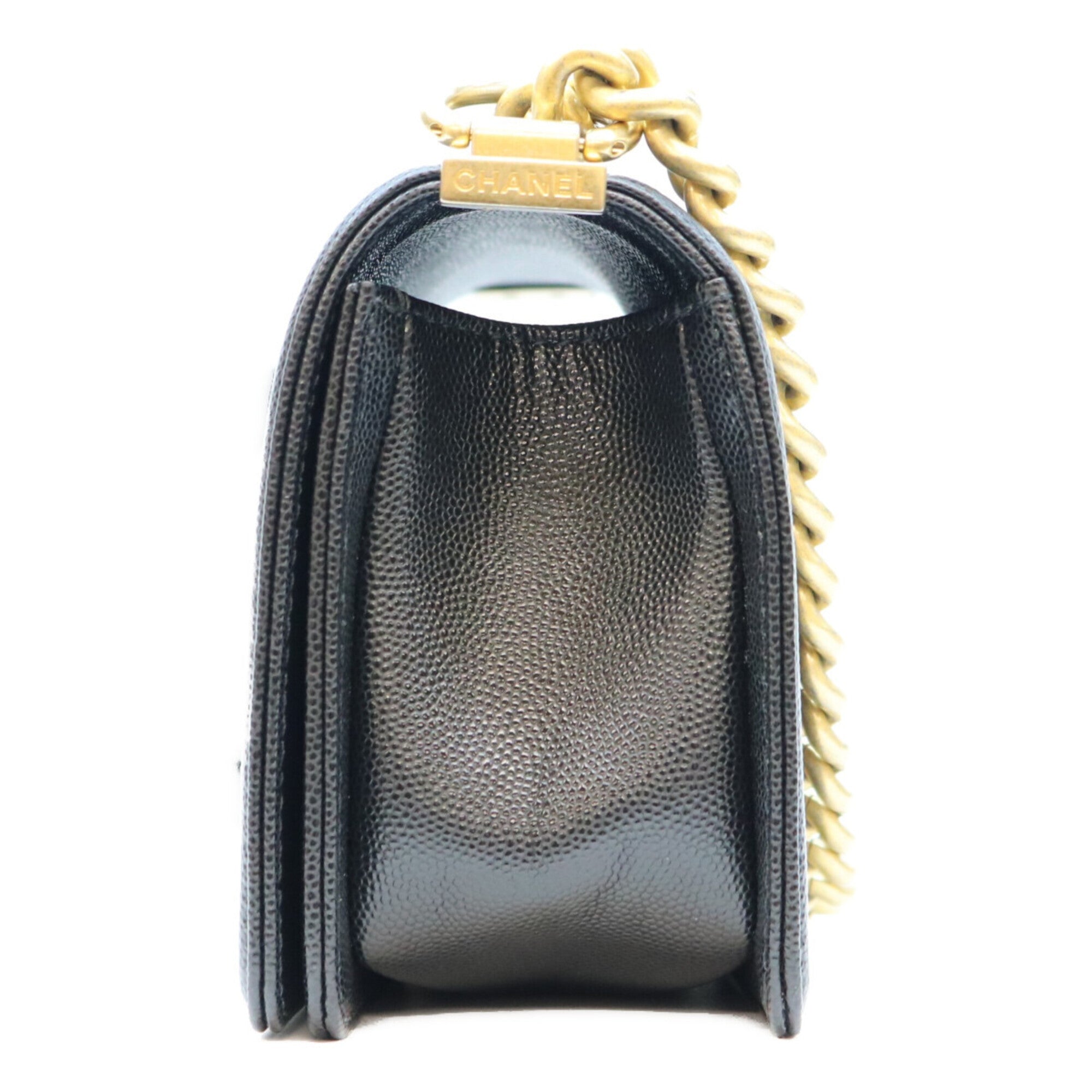 Chanel Black Grained Calfskin Shoulder Bag (Pre-Owned)