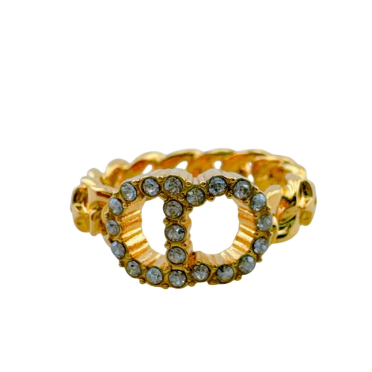 Christian Dior Gold Rhinestone (Pre-Owned)