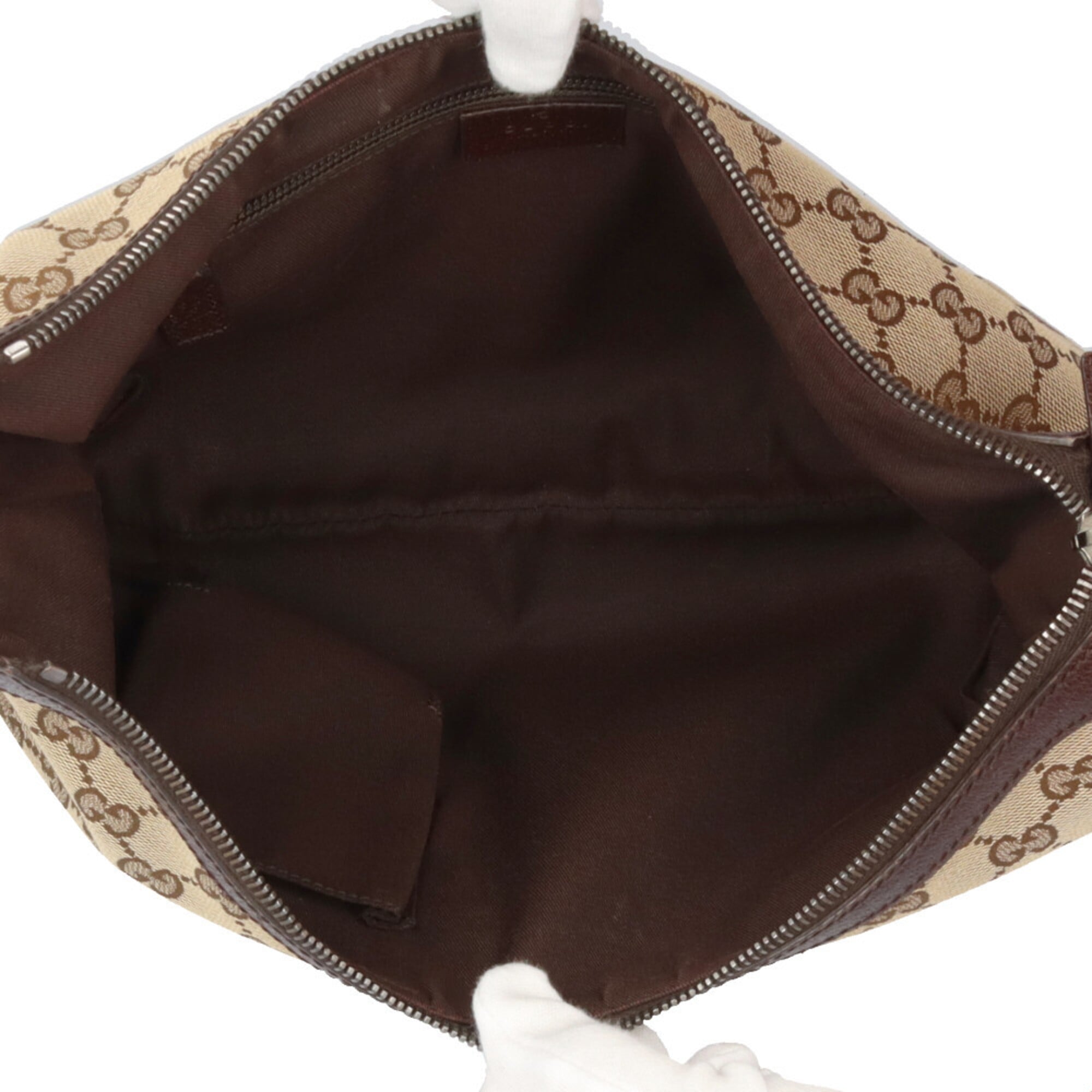 Gucci Sherry Line Beige Brown Gg Canvas Handbag Shoulder Bag (Pre-Owned)