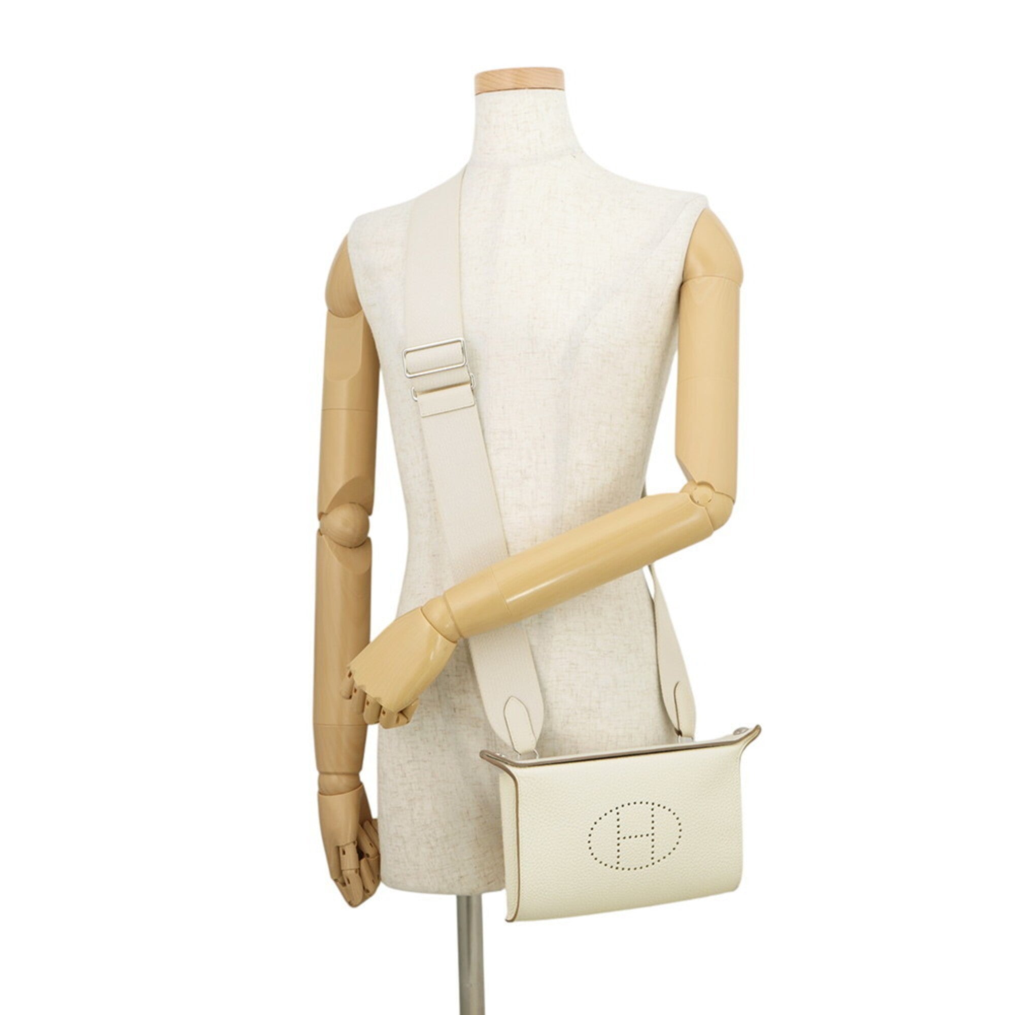 Hermes Kara Silver Togo Leather Handbag Shoulder Bag (Pre-Owned)