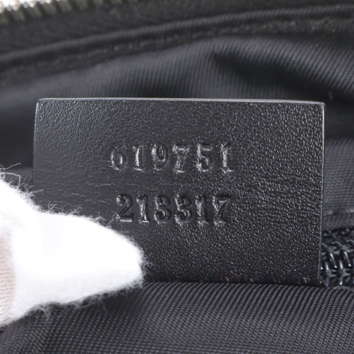 Gucci Black Leather Canvas Shoulder Bag Tote Bag (Pre-Owned)