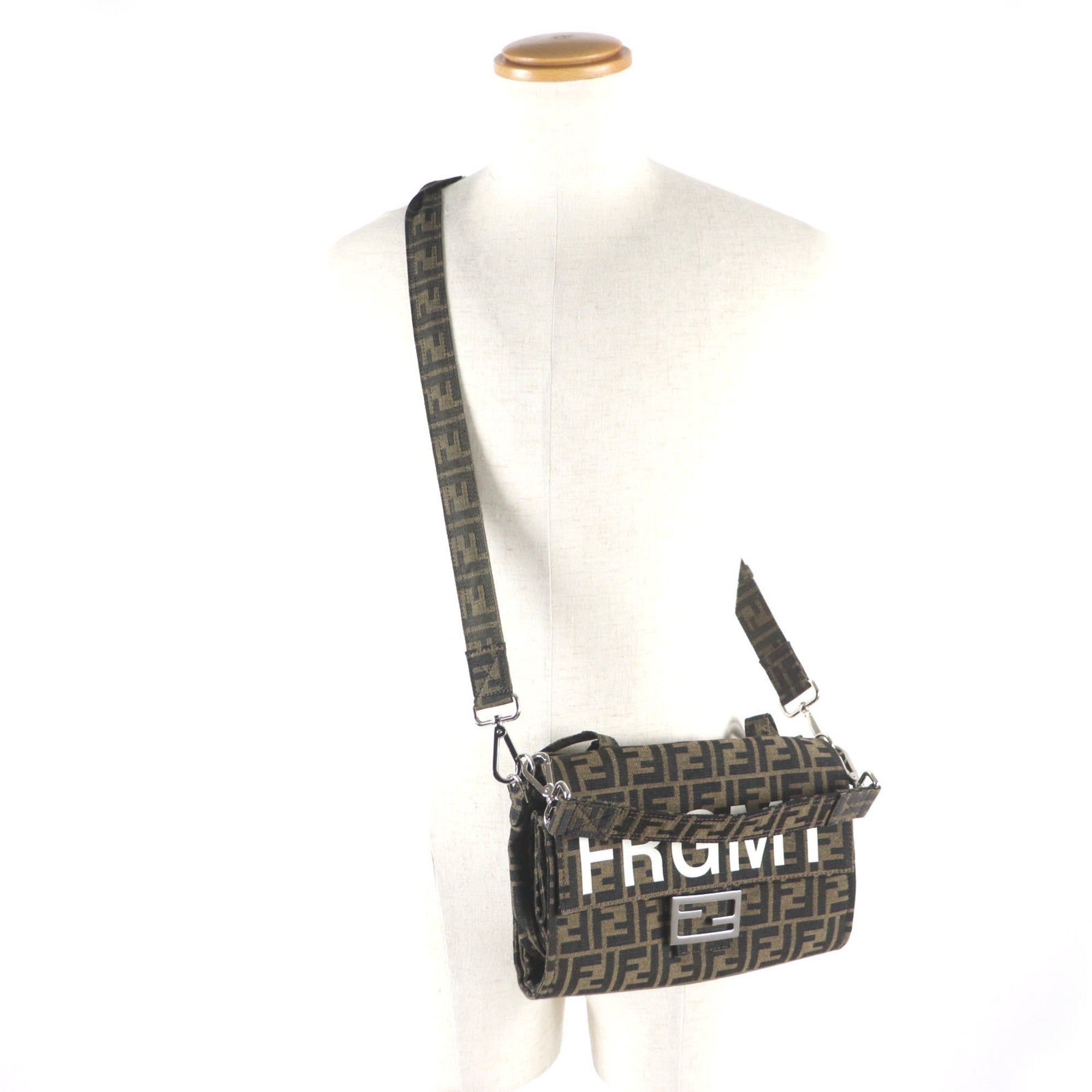 Fendi Brown Canvas Shoulder Bag Tote Bag (Pre-Owned)