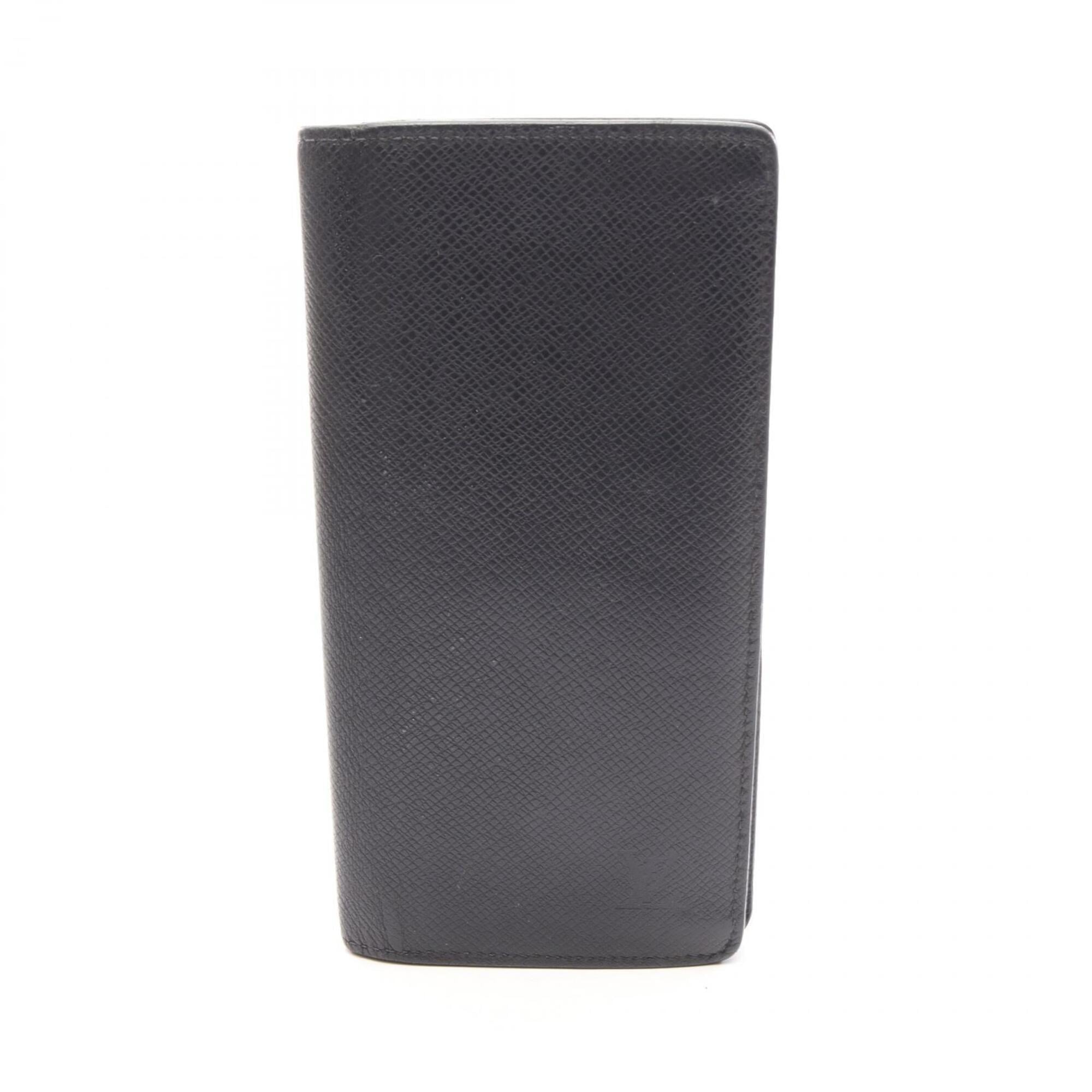 Louis Vuitton Ardoise Black Taiga Leather Long Wallet (Bi-Fold) (Pre-Owned)