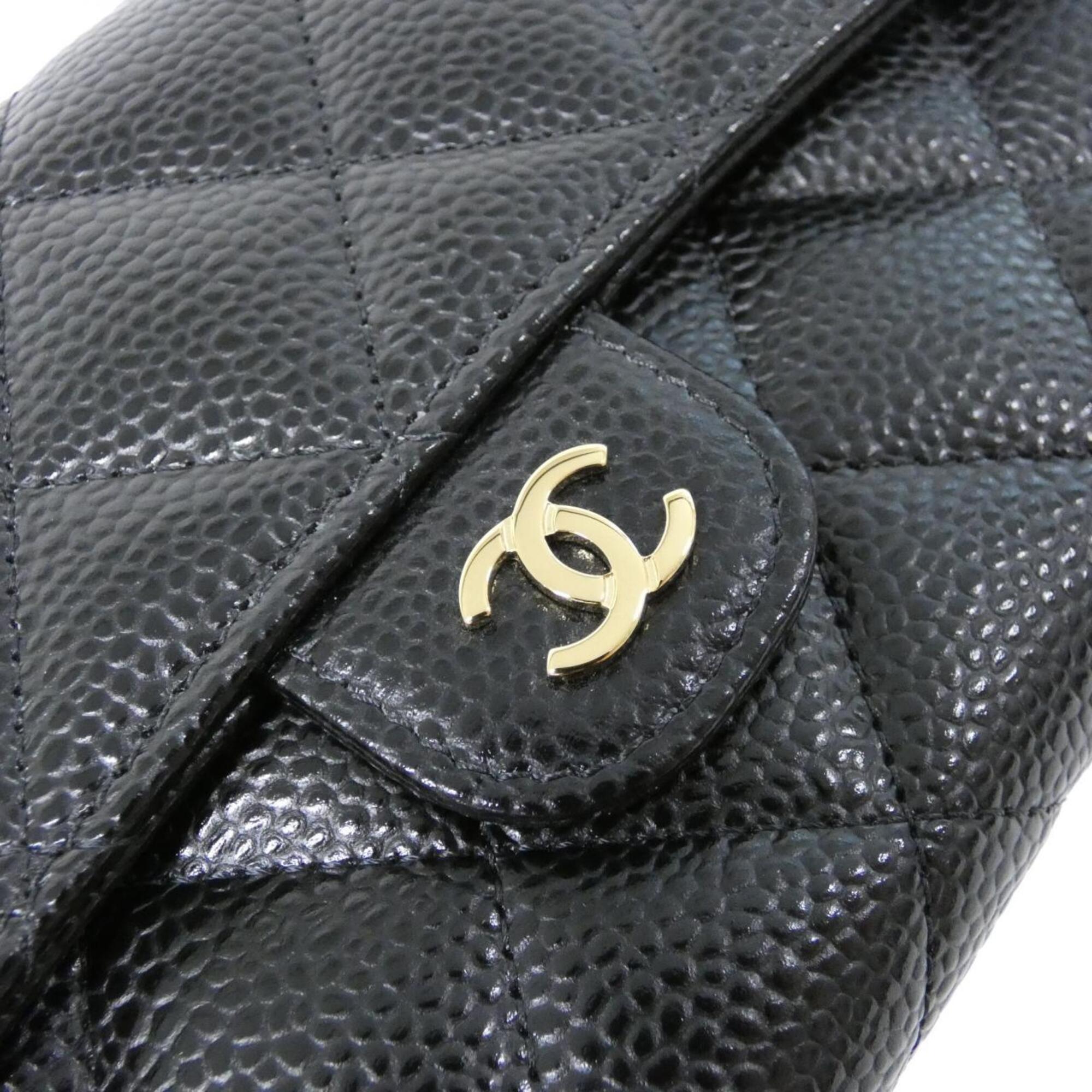 Chanel Black Bordeaux Grained Calfskin Long Wallet (Bi-Fold) (Pre-Owned)