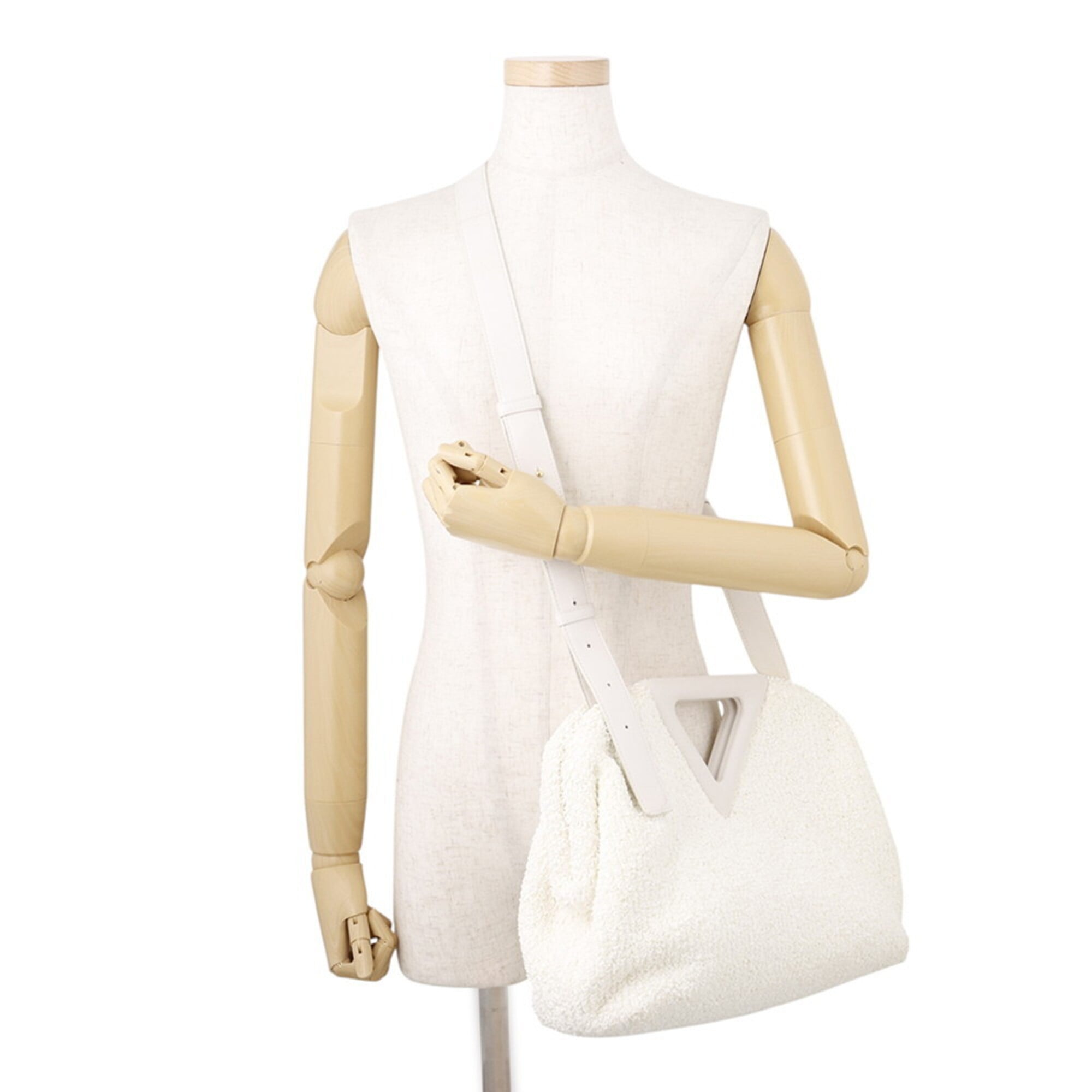 Bottega Veneta White Yellow Nylon Handbag Shoulder Bag (Pre-Owned)