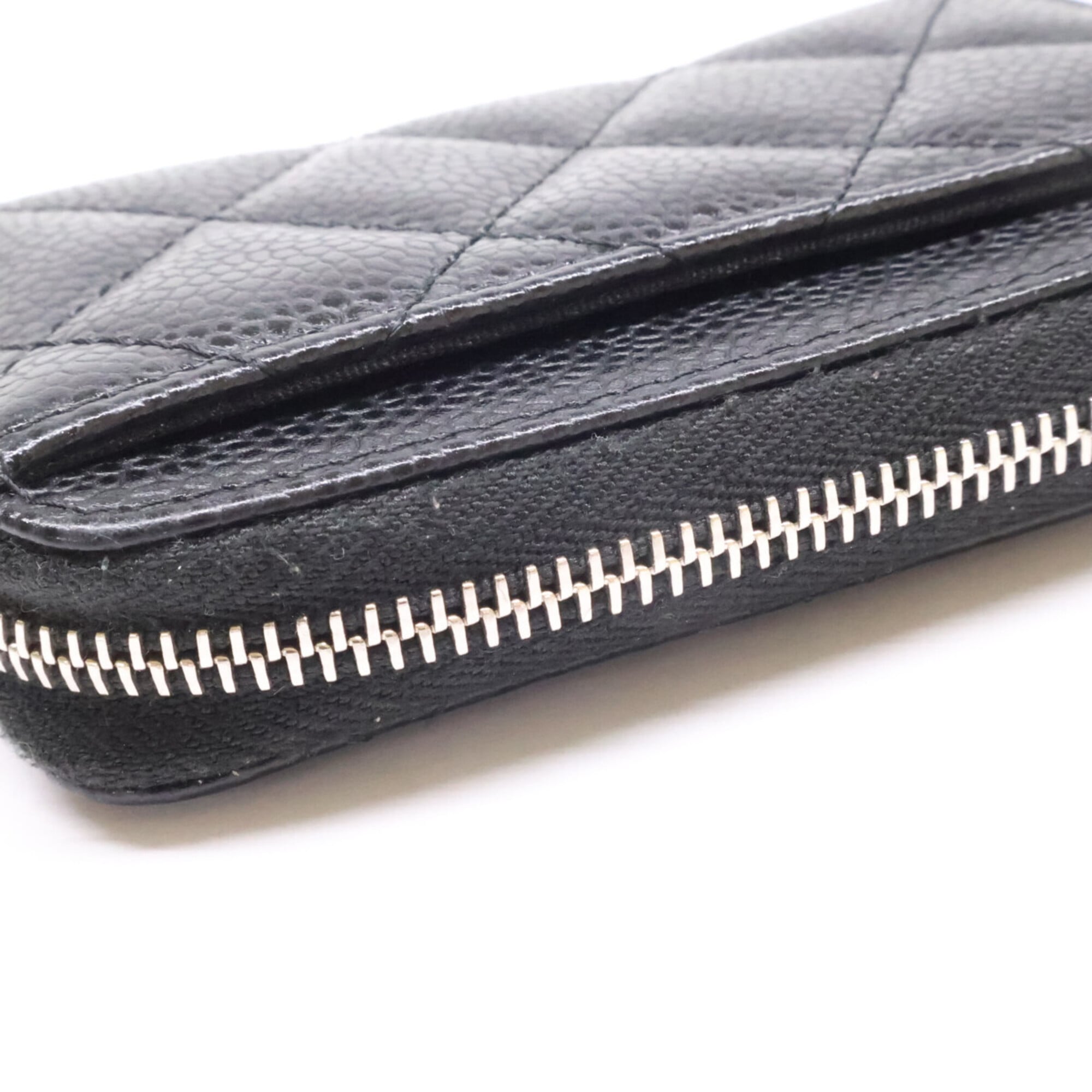 Chanel Black Grained Calfskin Coin Purse/Coin Case (Pre-Owned)