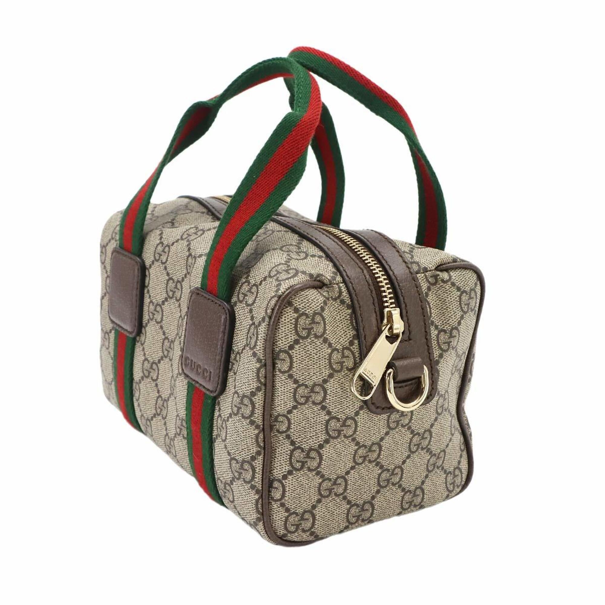 Gucci Beige Brown Gg Supreme Leather Handbag (Pre-Owned)