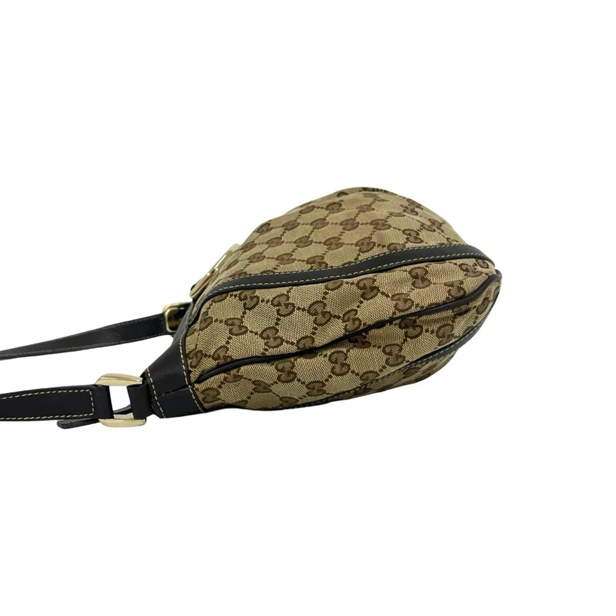 Gucci Brown Canvas Leather Crossbody Bag Pochette Shoulder Bag (Pre-Owned)
