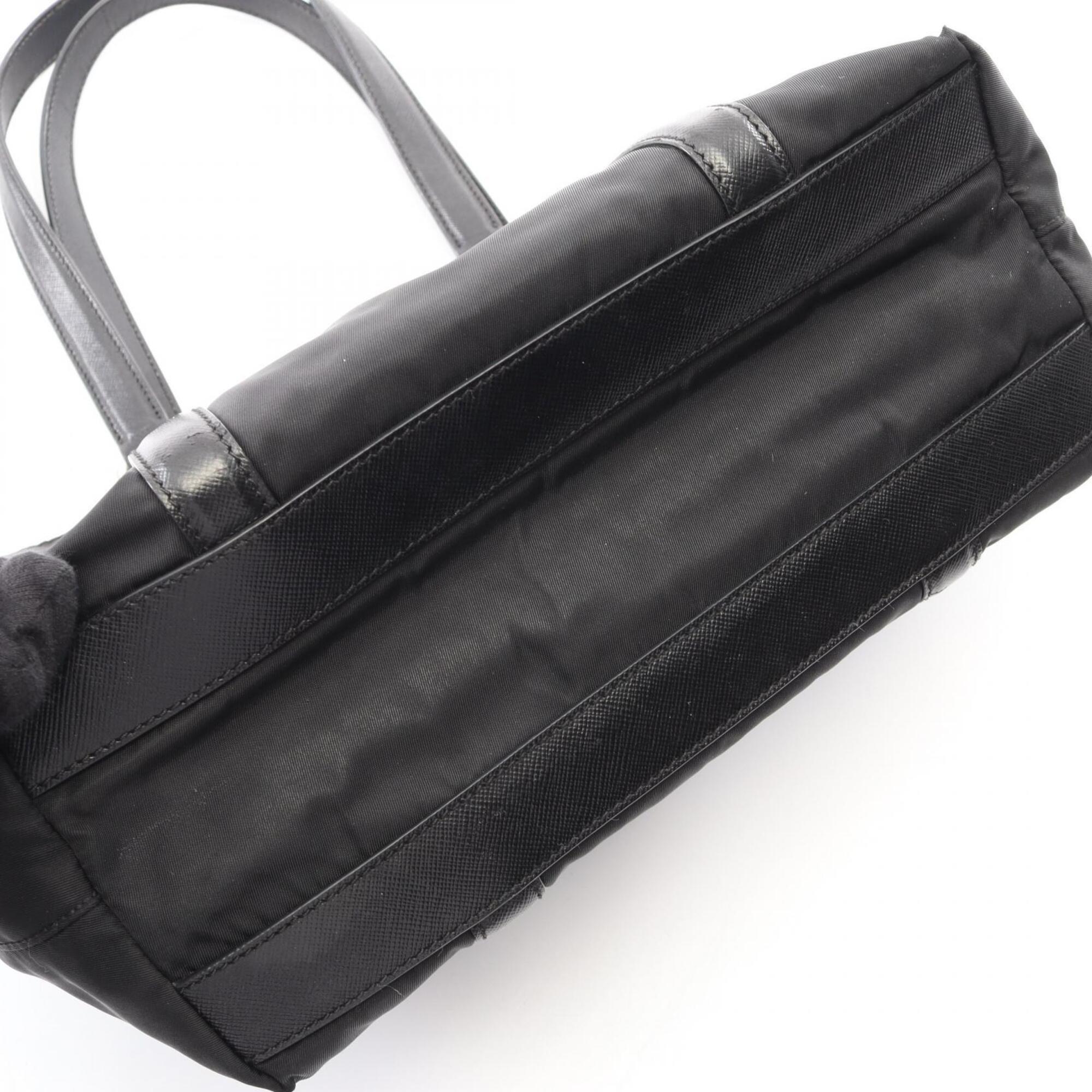 Prada Black Nylon Saffiano Handbag Tote Bag (Pre-Owned)