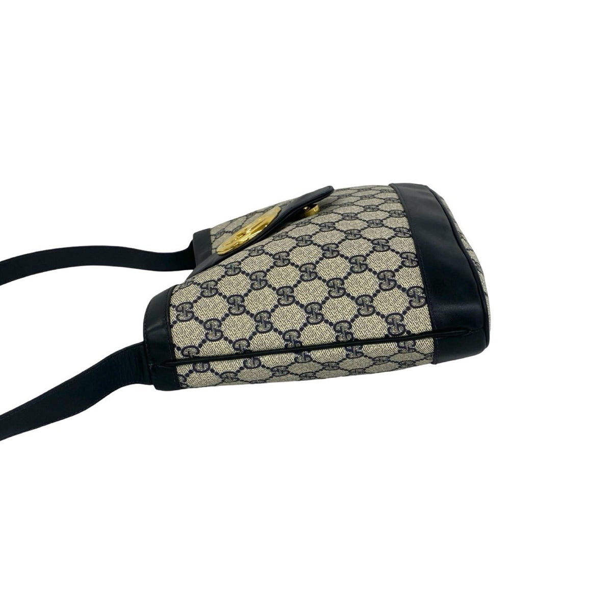 Gucci Navy Leather Pvc Shoulder Bag (Pre-Owned)