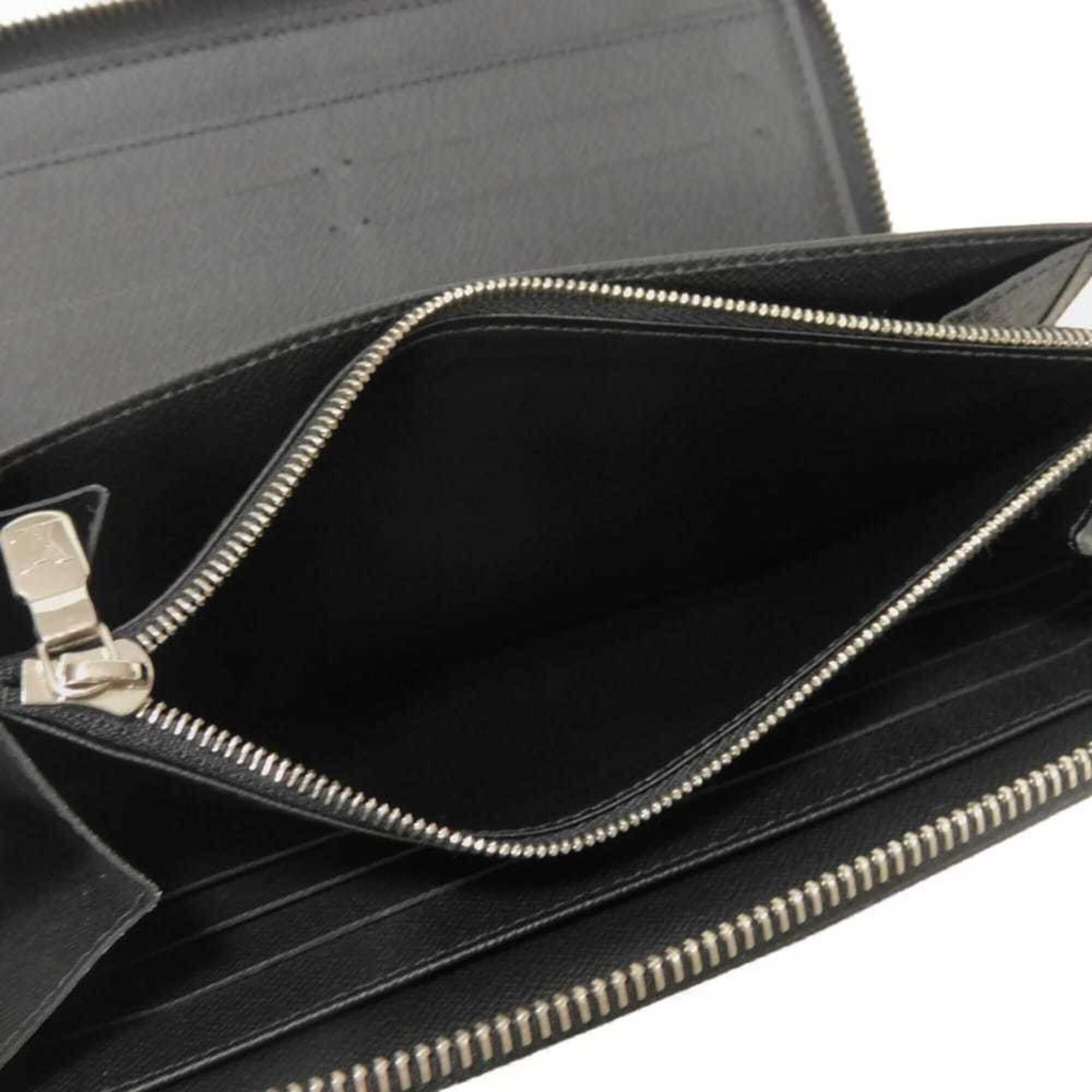 Louis Vuitton Taiga Black Noir Taiga Leather Leather Long Wallet (Bi-Fold) (Pre-Owned)