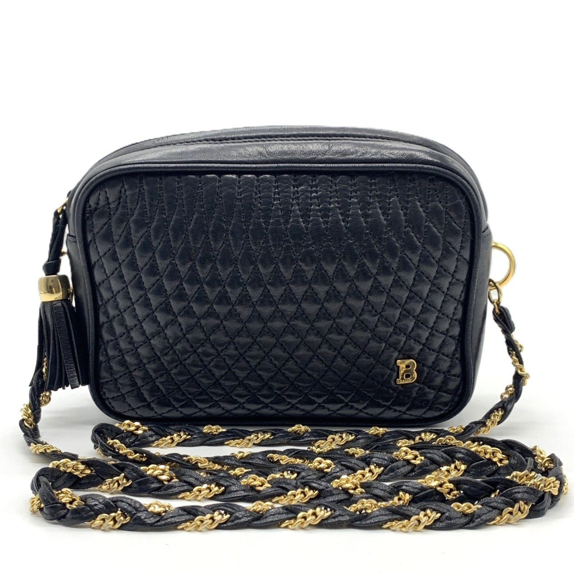 Bally Black Leather Shoulder Bag (Pre-Owned)