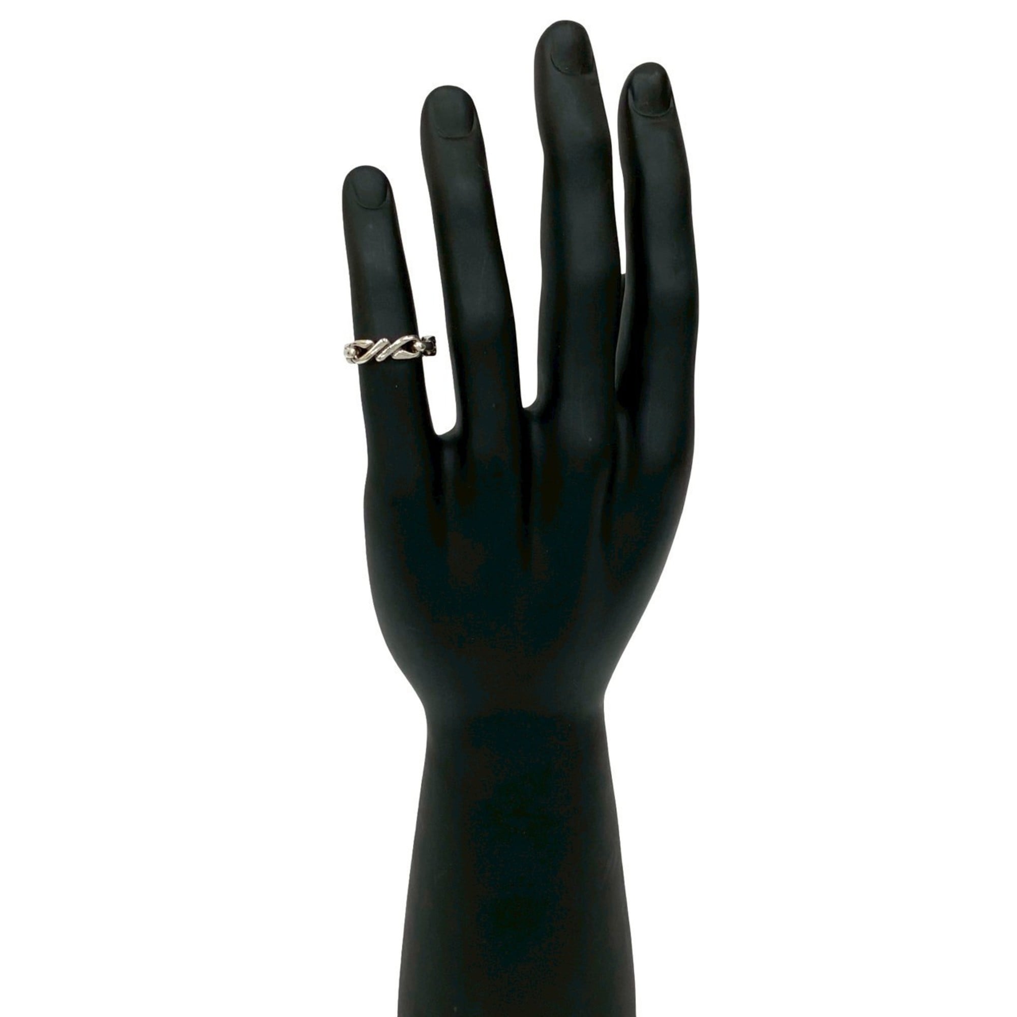 Hermes Silver Silver 925 Band Ring (Pre-Owned)