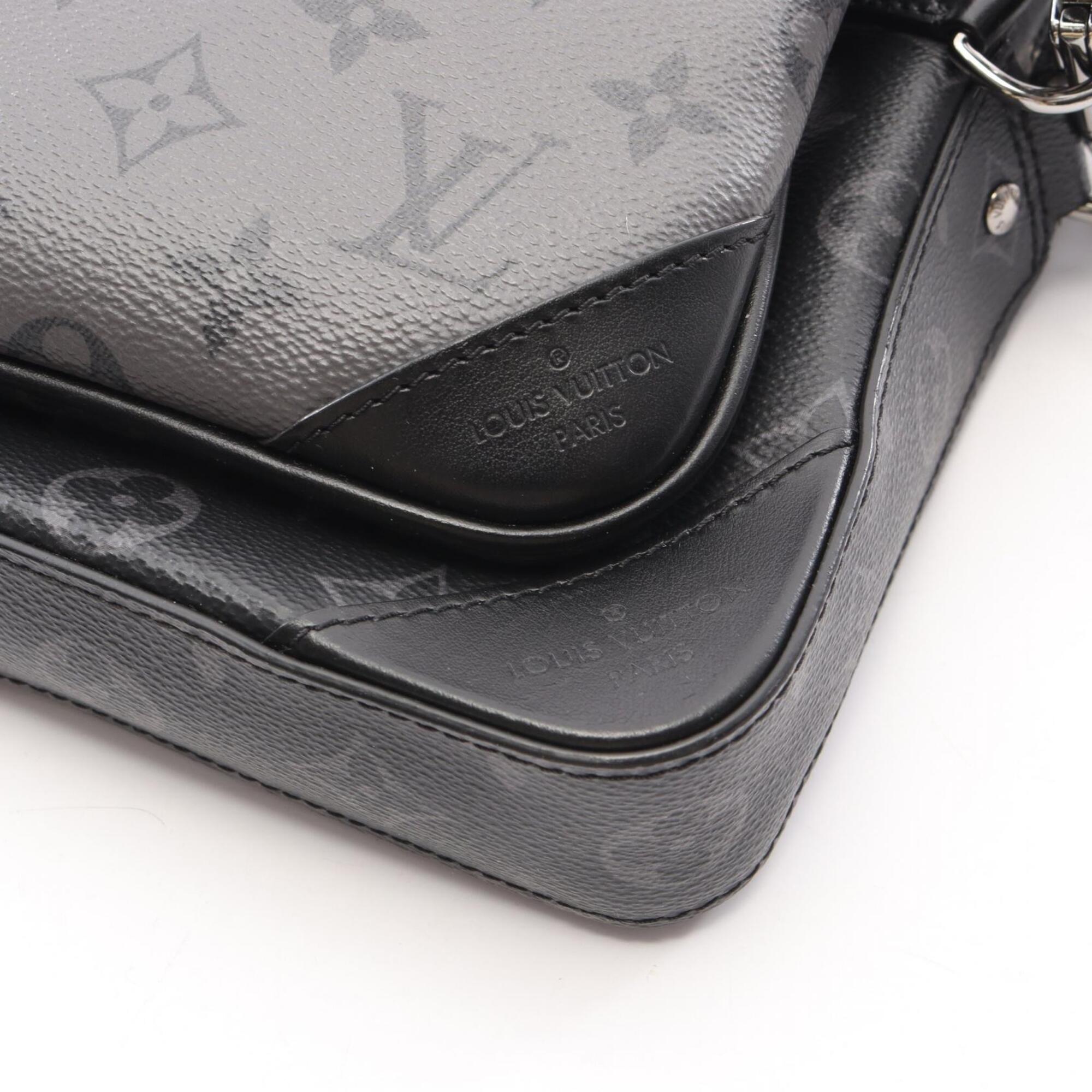 Louis Vuitton Black Gray Coated Canvas Pvc Leather Handbag Shoulder Bag (Pre-Owned)