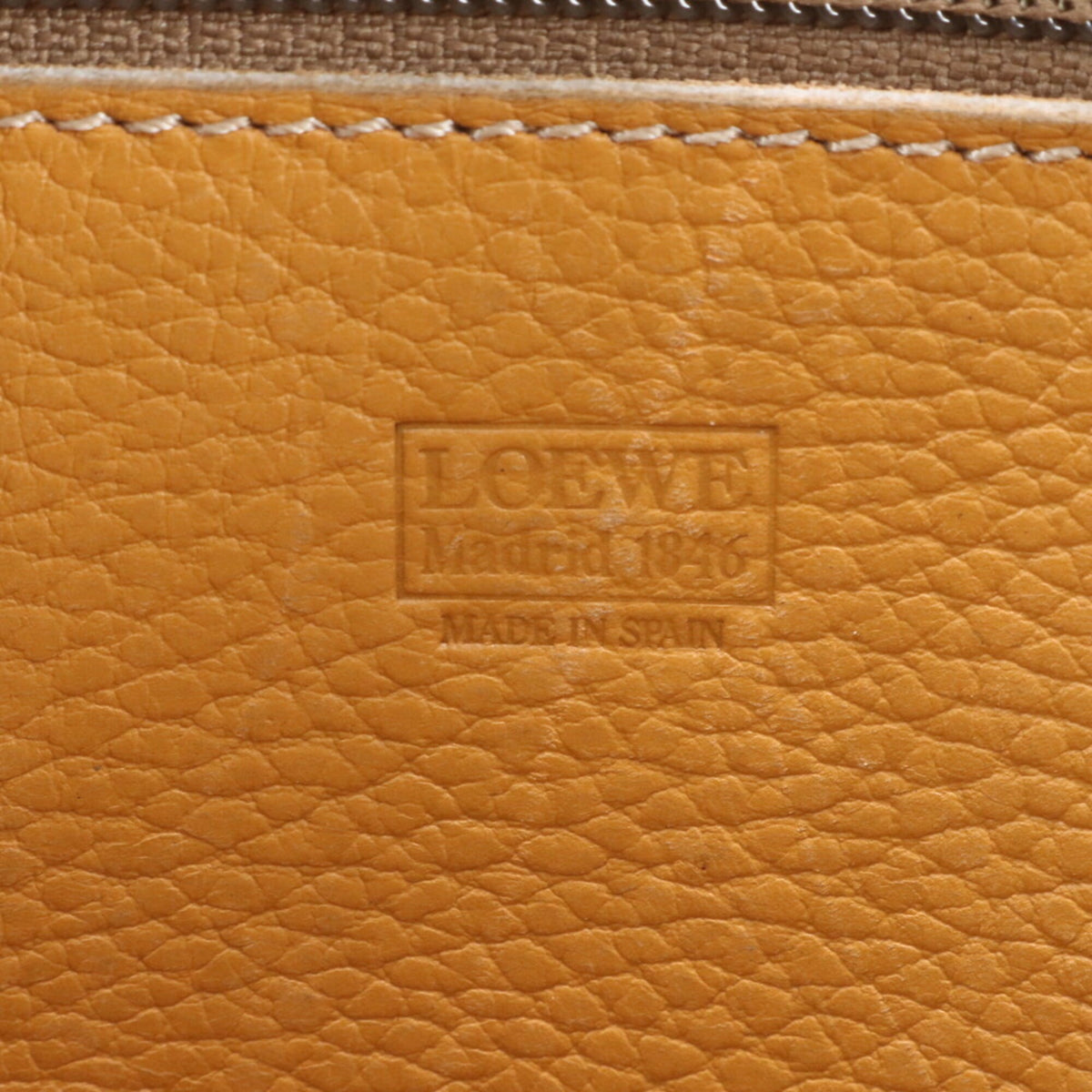 Loewe Brown Orange Leather Handbag Shoulder Bag Tote Bag (Pre-Owned)