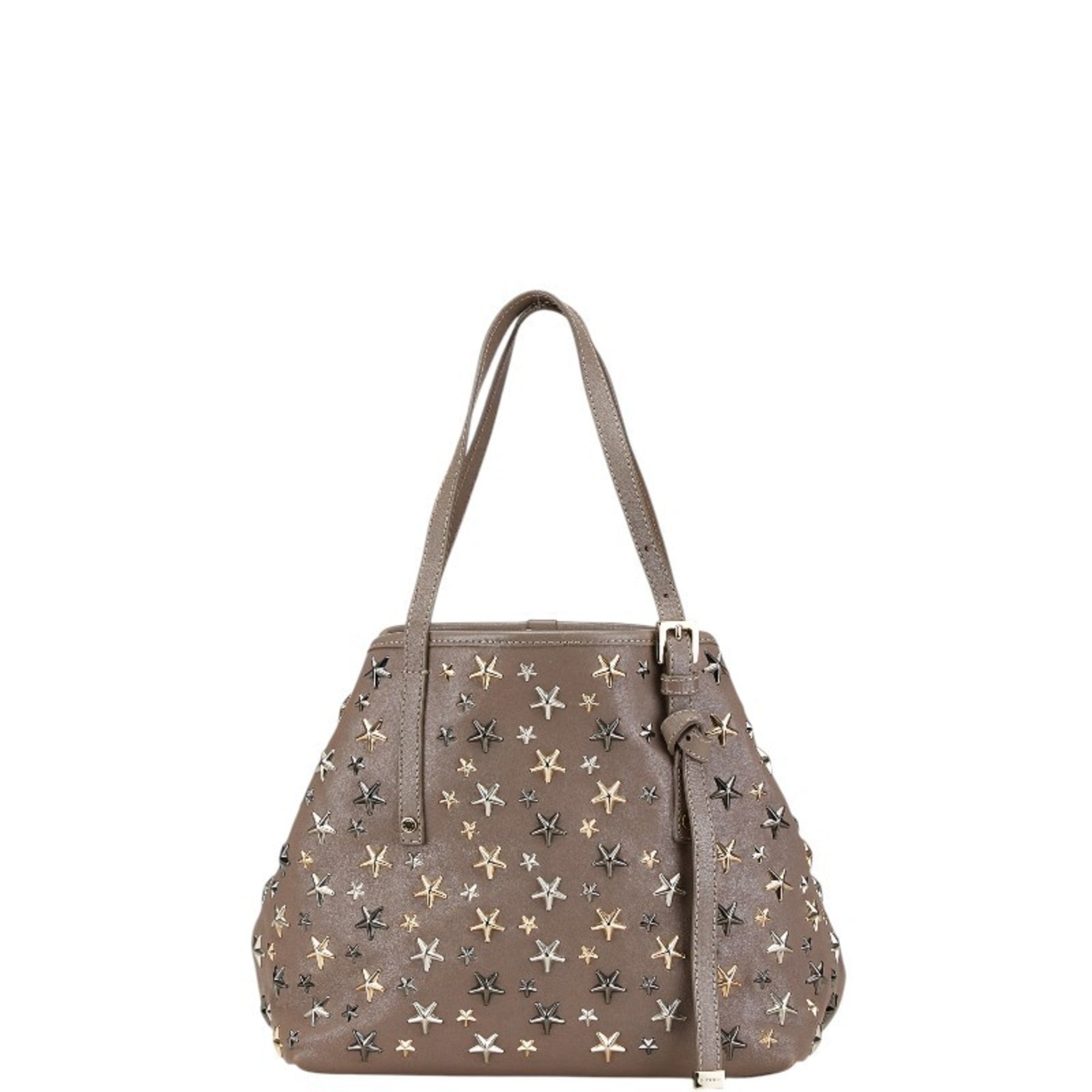 Jimmy Choo Grayish Leather Handbag Tote Bag (Pre-Owned)