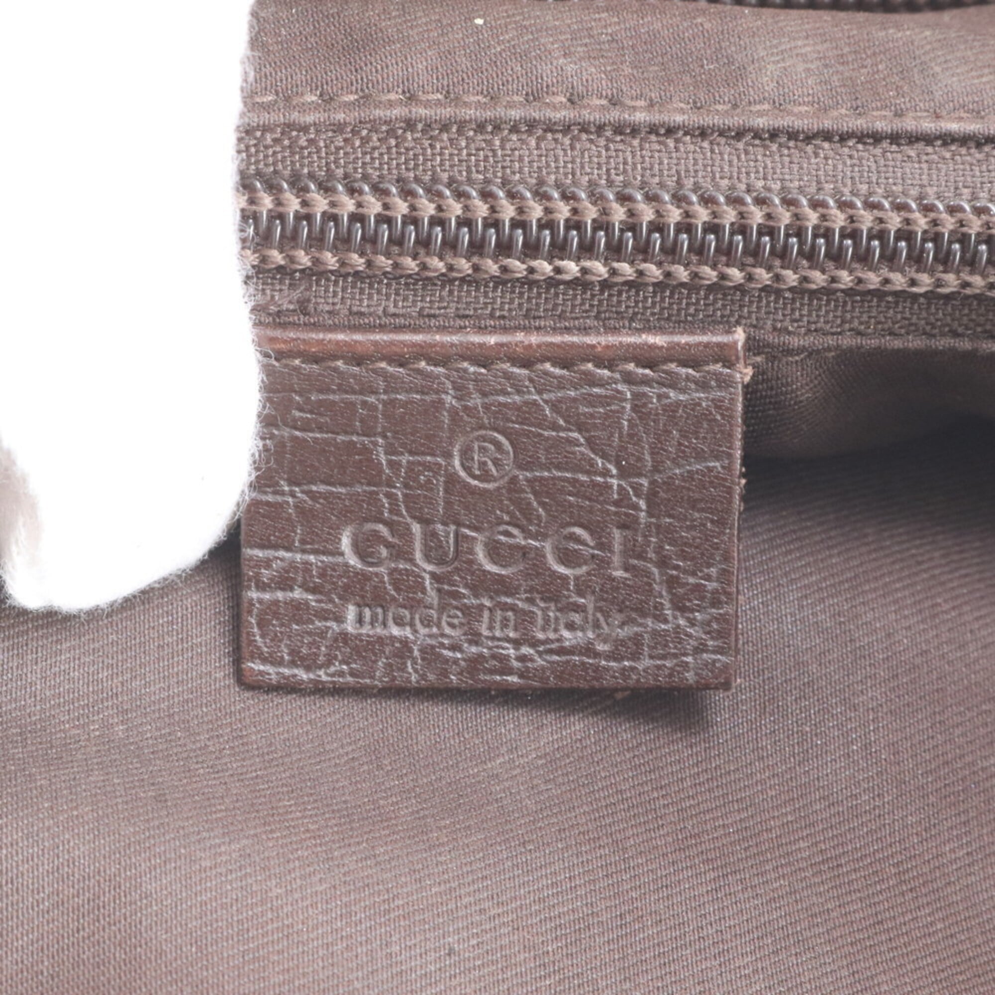 Gucci Brown Leather Coated Canvas Shoulder Bag Tote Bag (Pre-Owned)