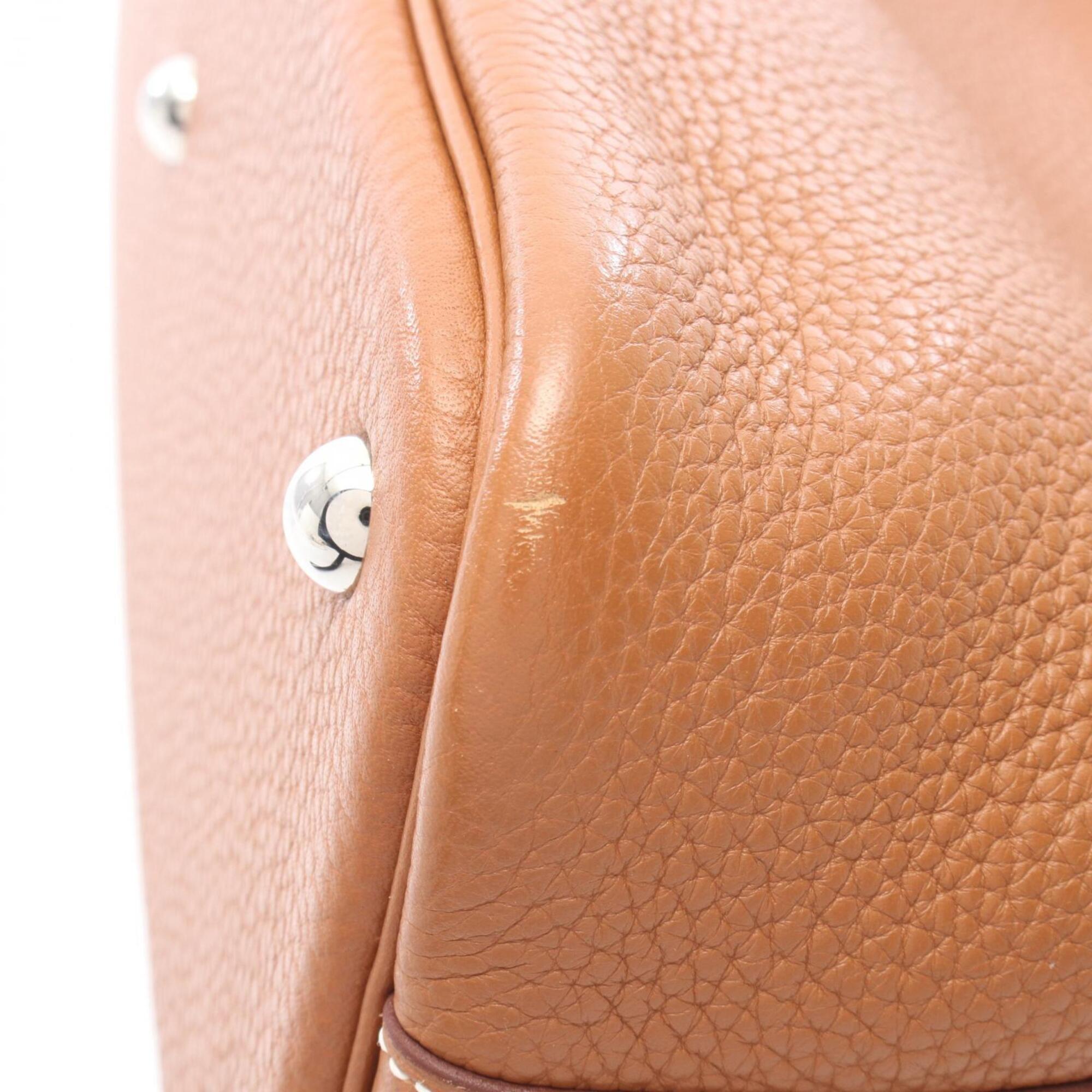 Hermes Gold Taurillon Clemence Leather Leather Handbag (Pre-Owned)