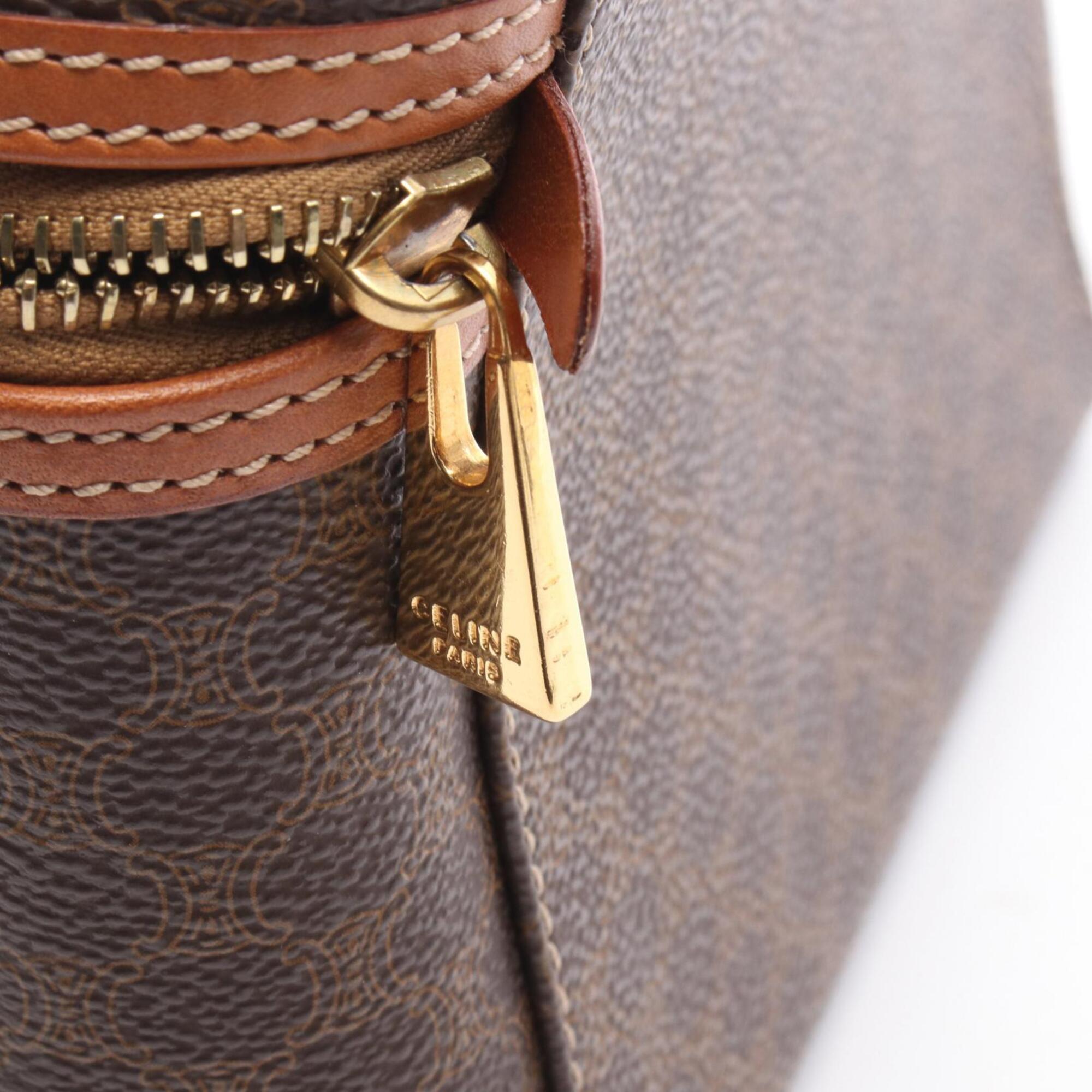Celine Brown Coated Canvas Leather Handbag (Pre-Owned)