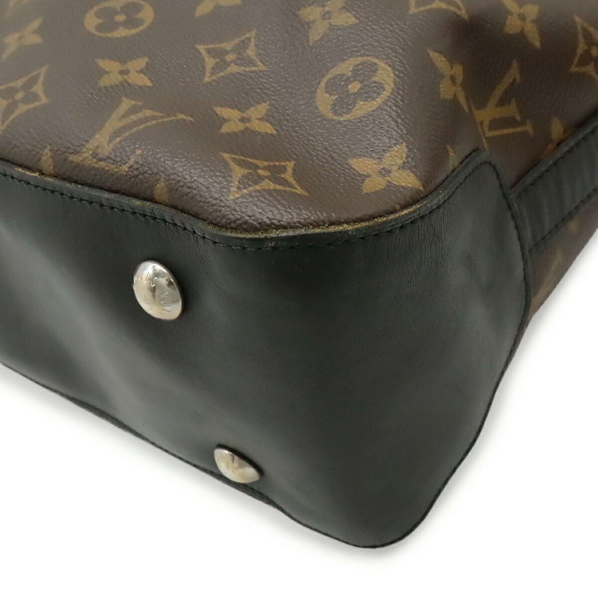 Louis Vuitton Monogram Black Brown Monogram Leather Shoulder Bag Tote Bag (Pre-Owned)