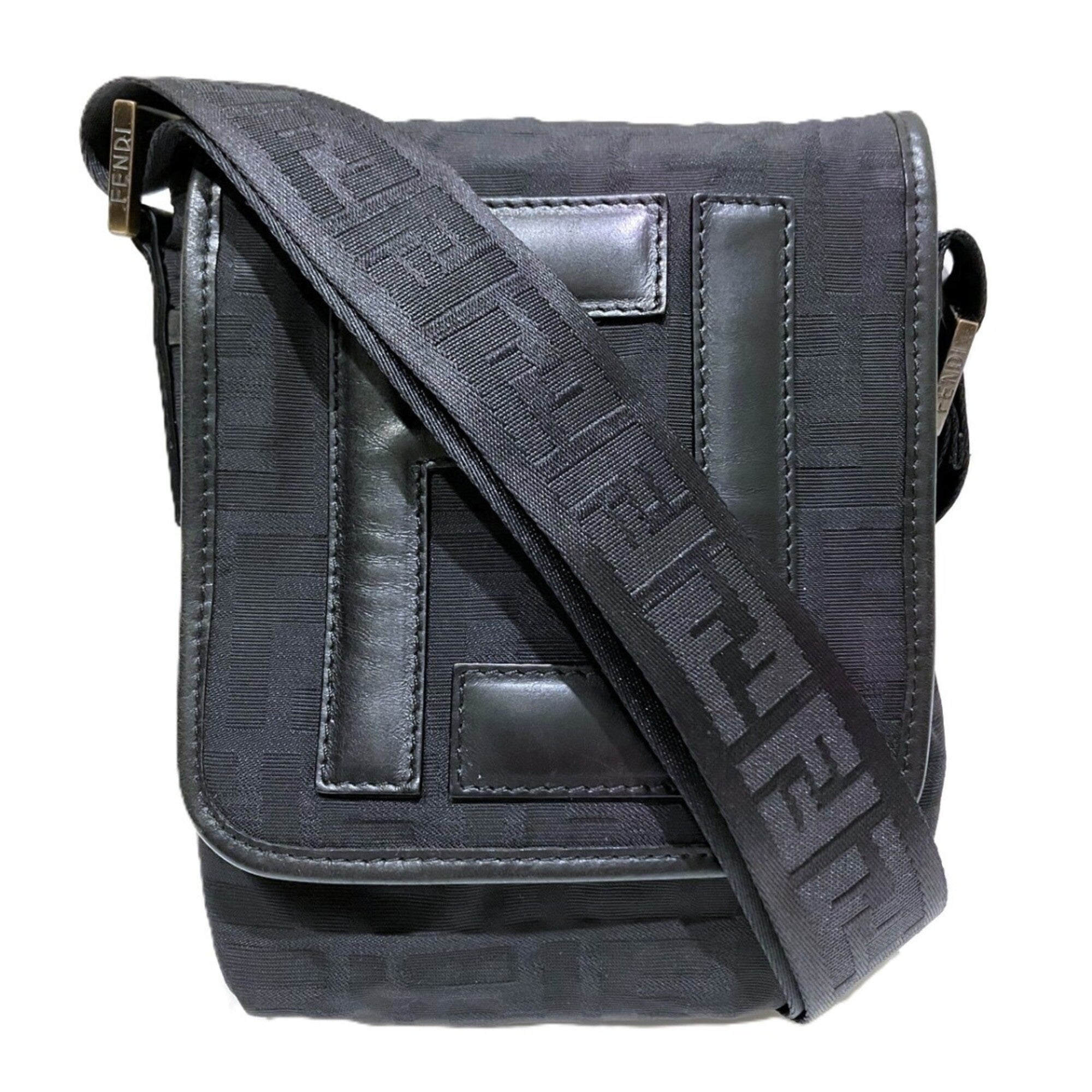 Fendi Black Canvas Shoulder Bag (Pre-Owned)