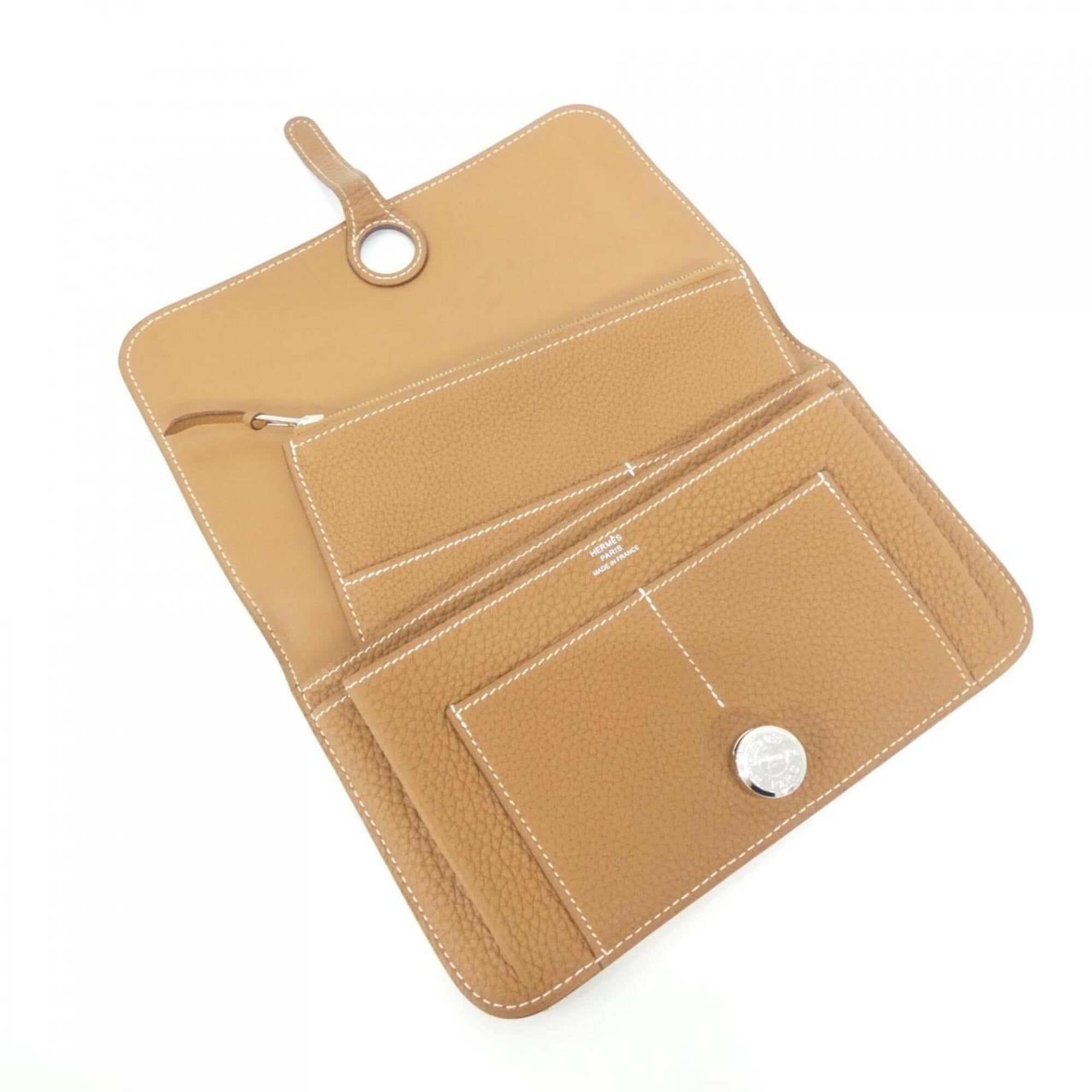 Hermes Brown Togo Leather Long Wallet (Bi-Fold) (Pre-Owned)