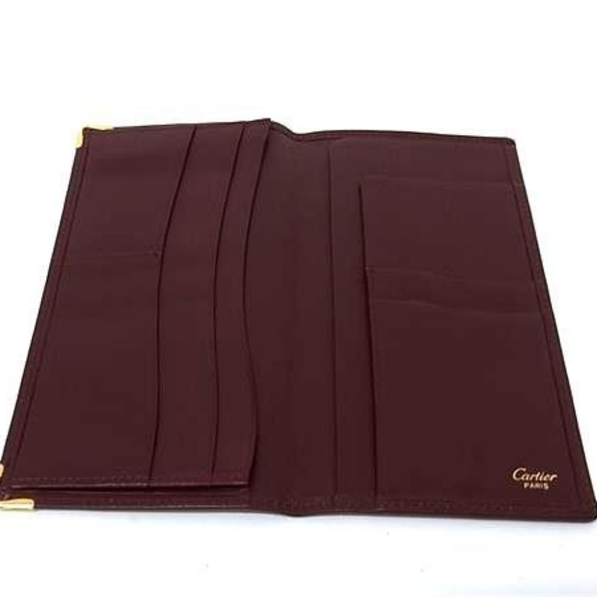 Cartier Bordeaux Leather Bill Wallet (Bi-Fold) (Pre-Owned)