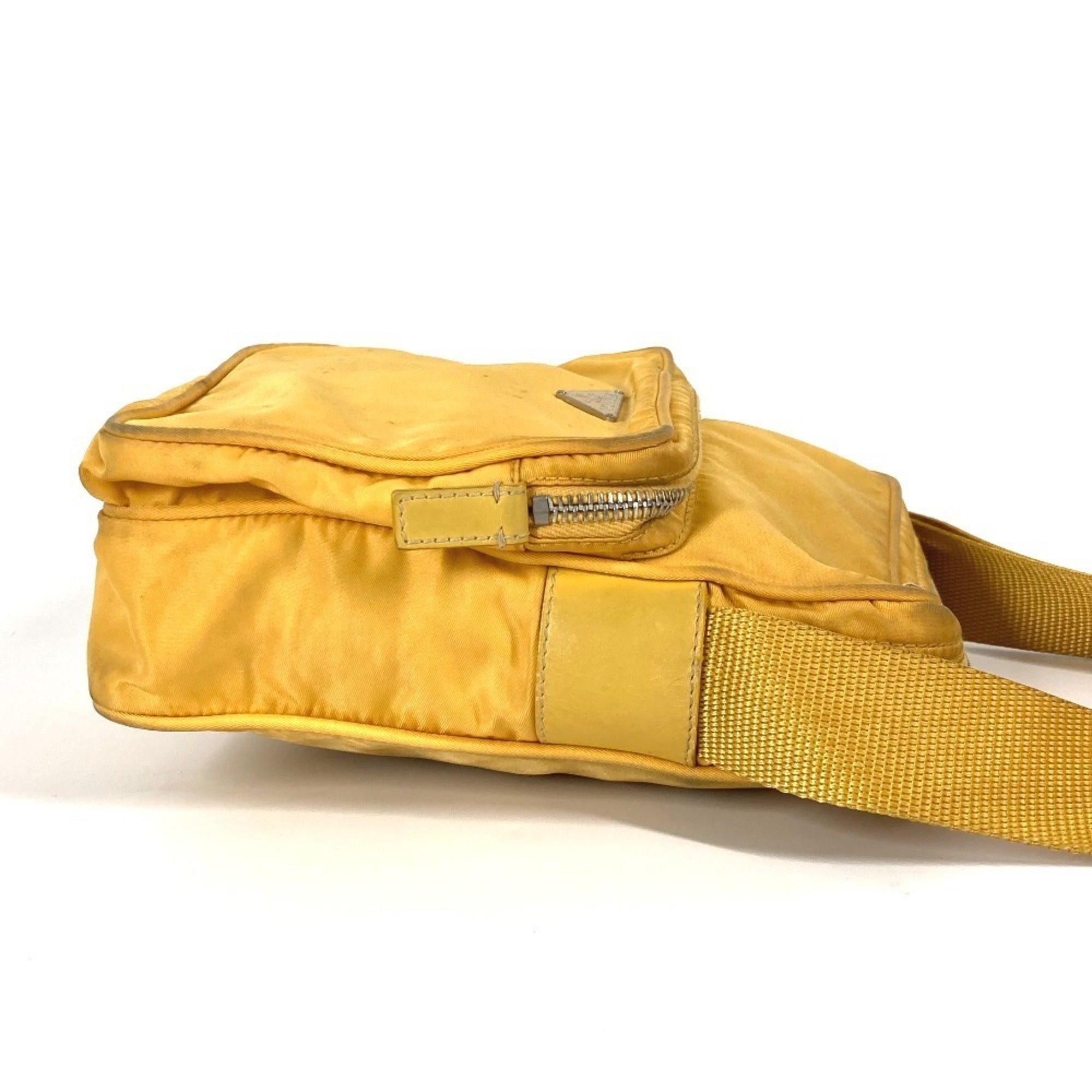 Prada Yellow Nylon Pochette Shoulder Bag (Pre-Owned)