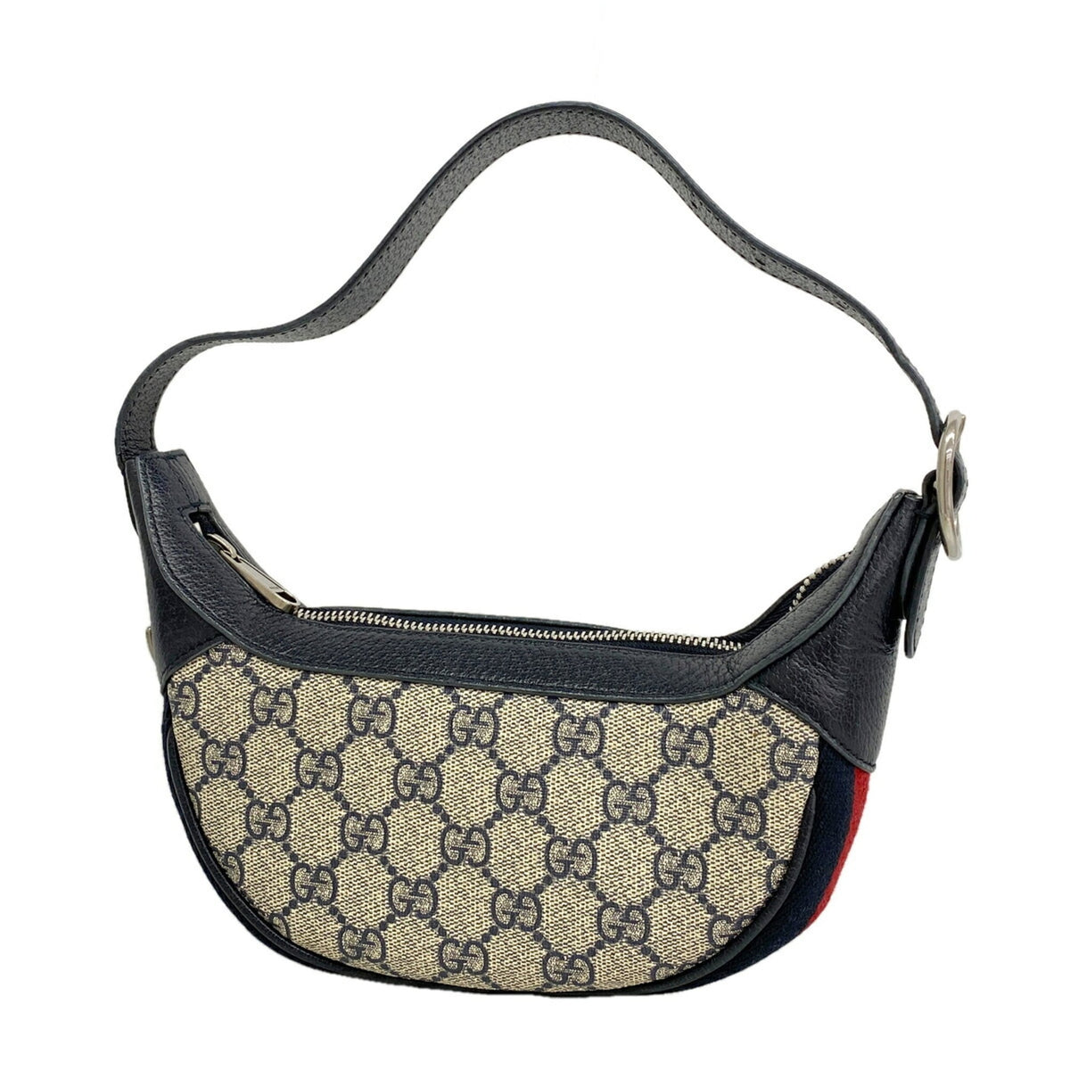 Gucci Beige Navy Pvc Shoulder Bag (Pre-Owned)