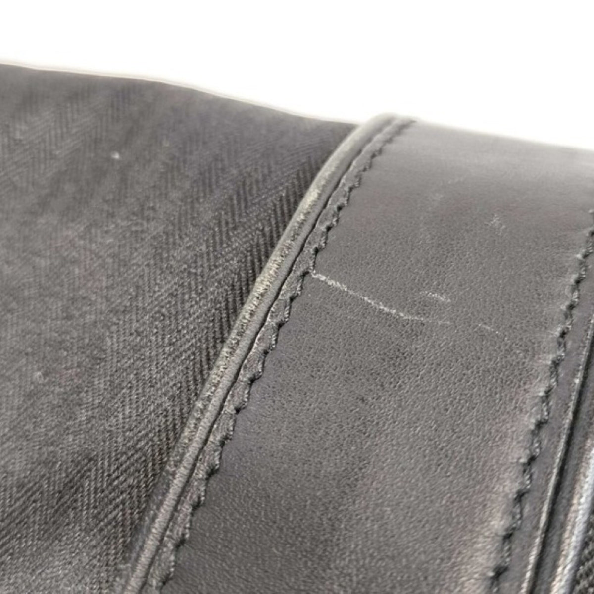 Hermes Acapulco Black Toile Chevron Leather Handbag Shoulder Bag Tote Bag (Pre-Owned)