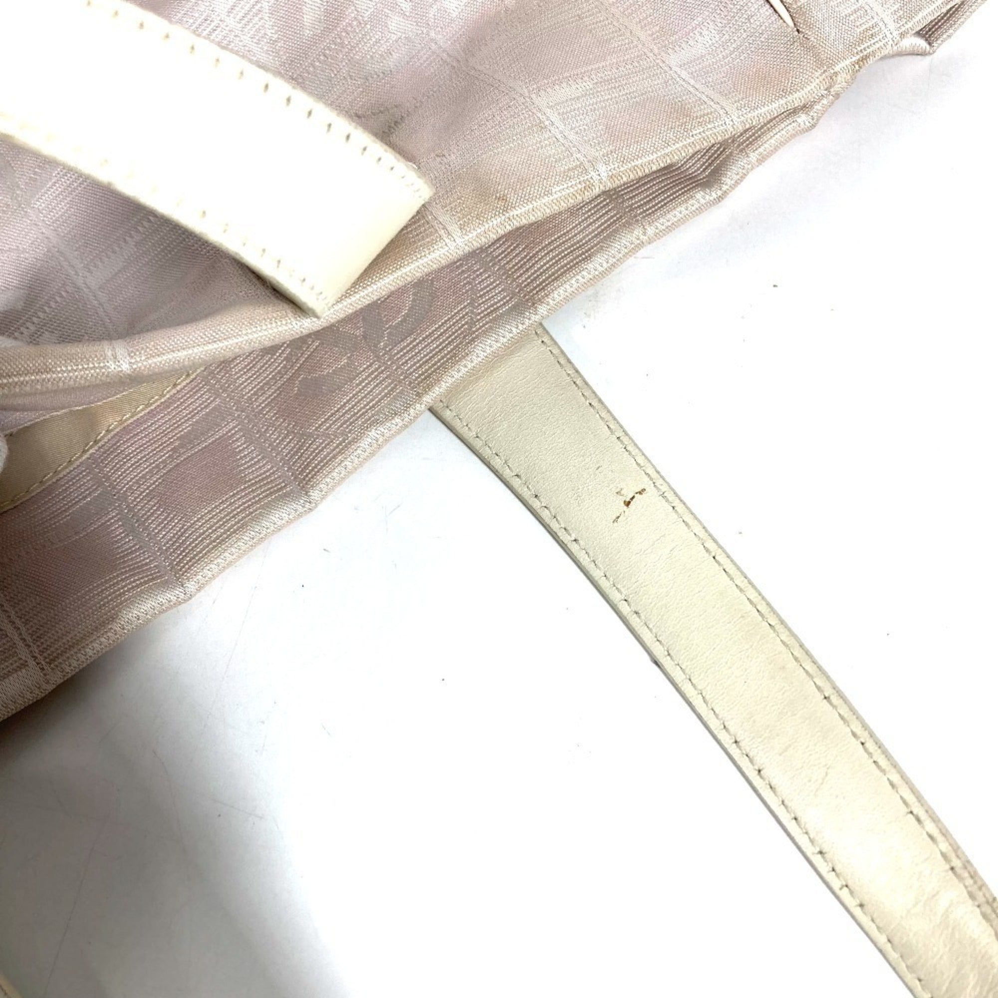 Chanel Beige Nylon Leather Tote Bag (Pre-Owned)