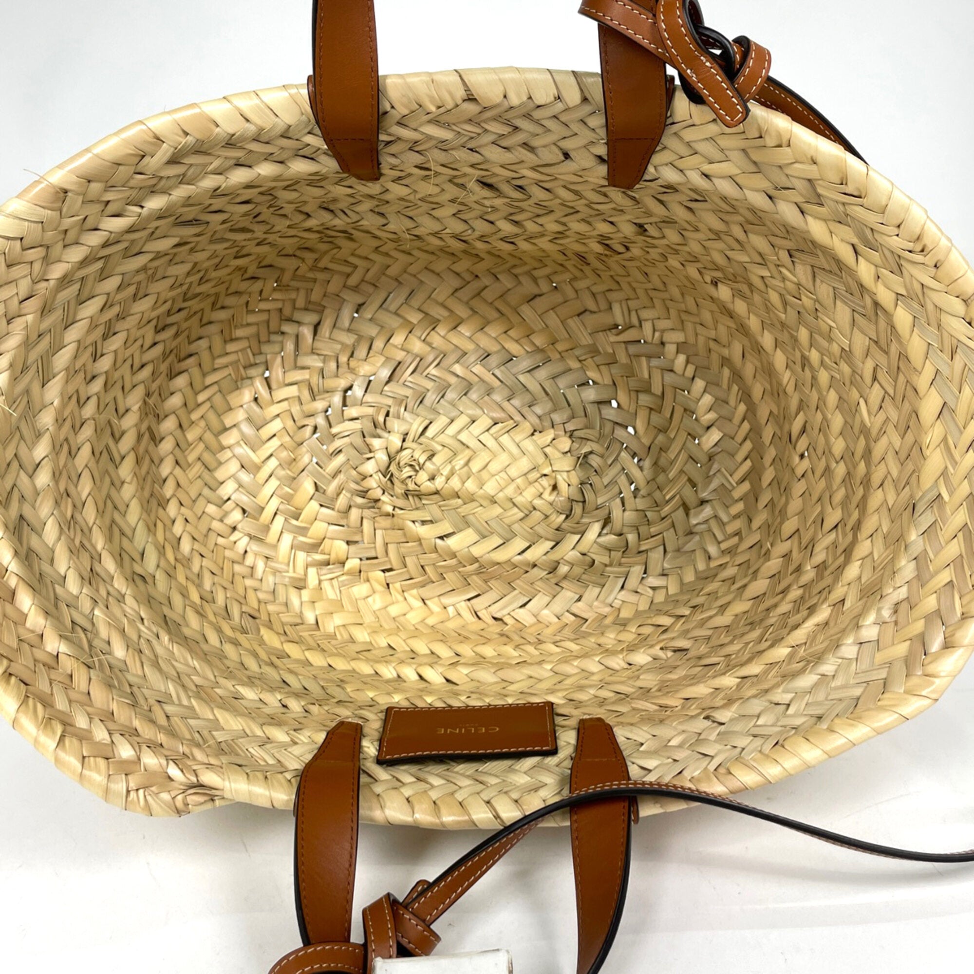 Celine Brown Raffia Leather Tote Bag (Pre-Owned)