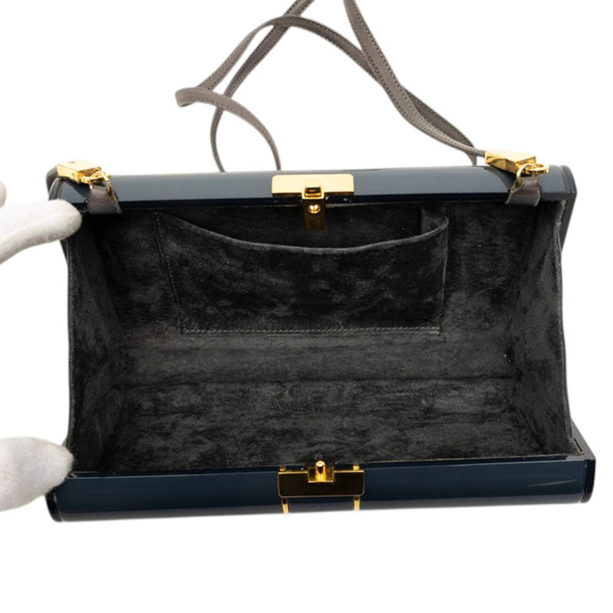Gucci Navy Plastic Leather Shoulder Bag (Pre-Owned)