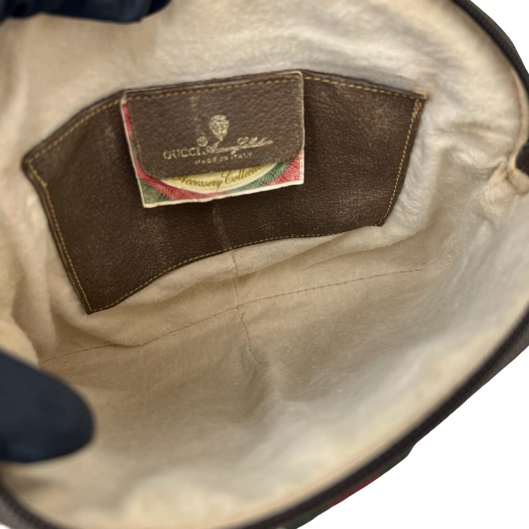 Gucci Brown Green Red Color Leather Pvc Pochette Shoulder Bag (Pre-Owned)