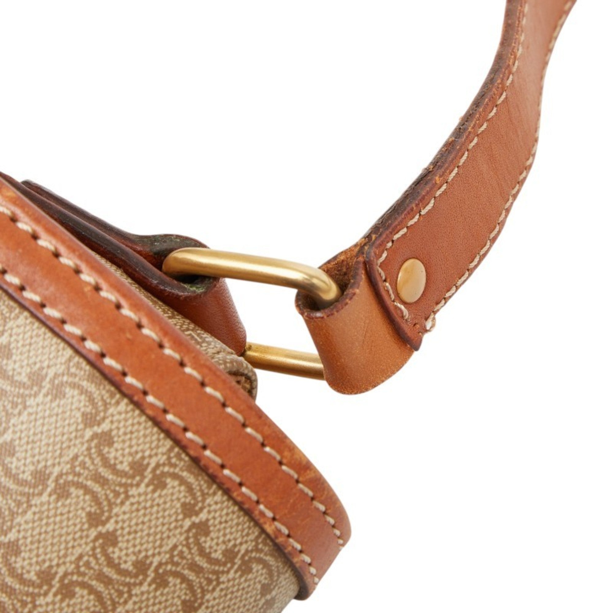 Celine Beige Brown Pvc Leather Shoulder Bag (Pre-Owned)
