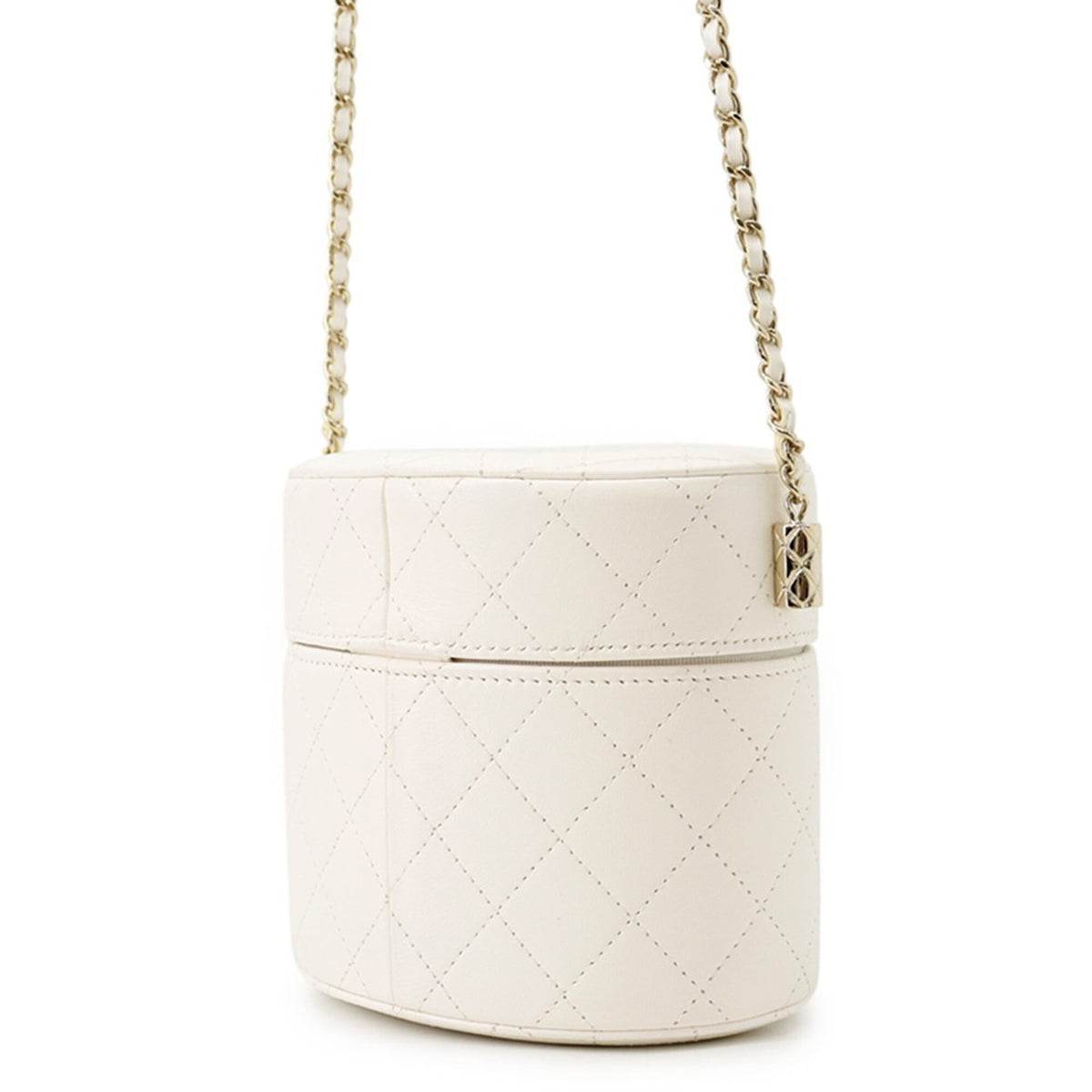 Chanel Champagne Gold White Handbag Shoulder Bag (Pre-Owned)