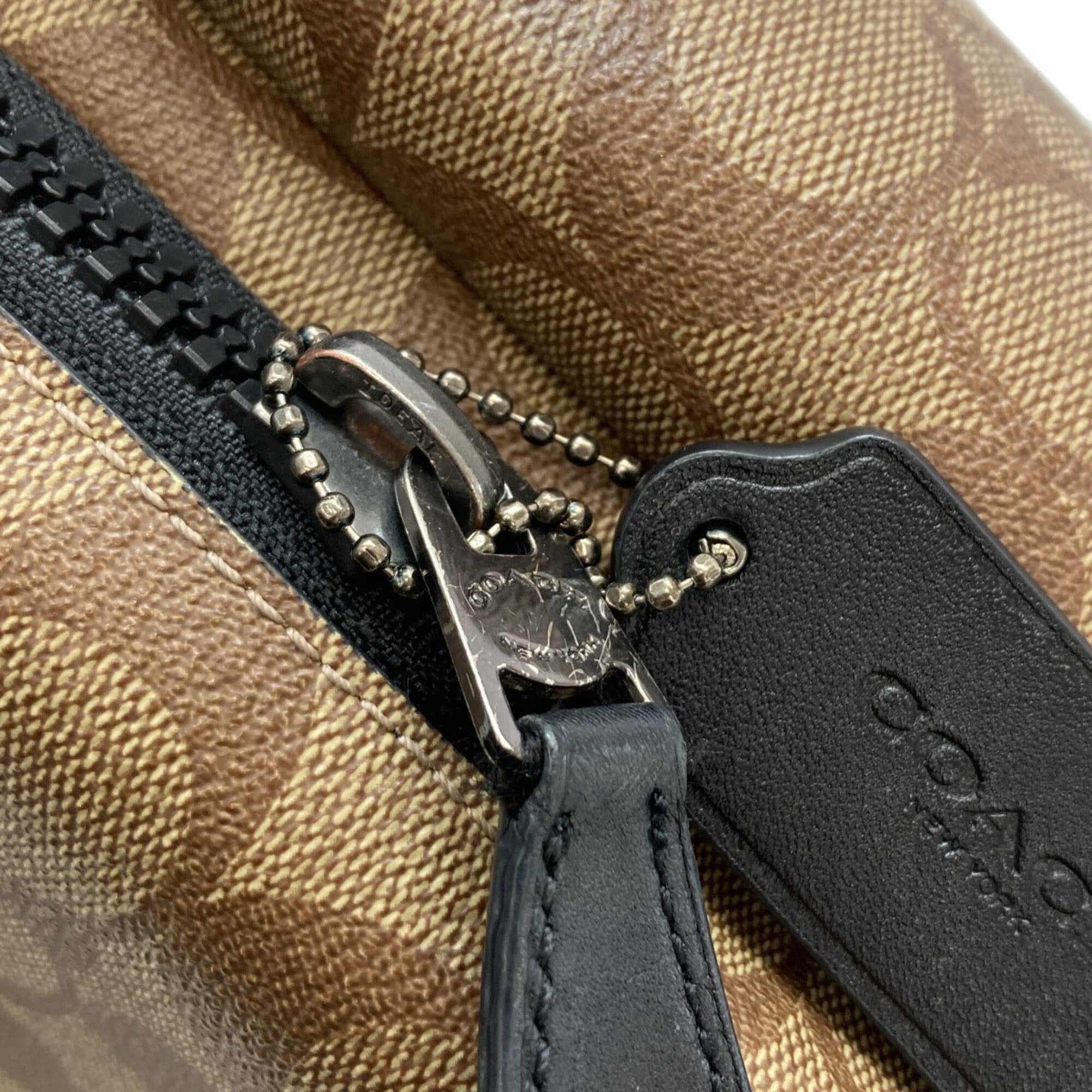 Coach Black Brown Signature Line Sling Bag (Pre-Owned)