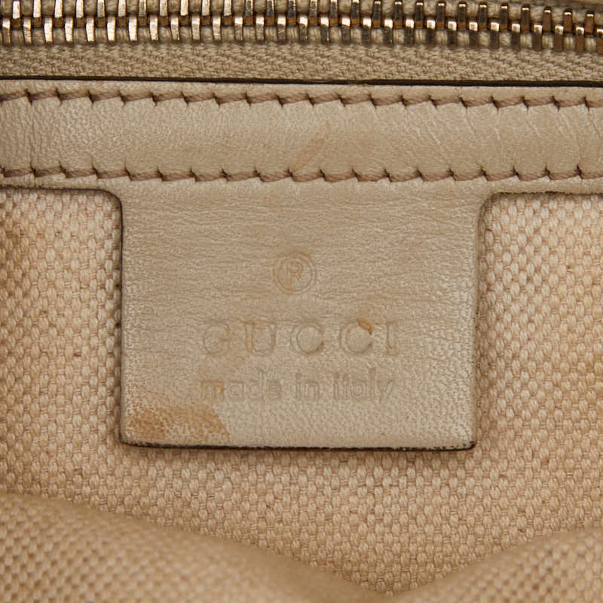 Gucci Beige Multi-Color Canvas Leather Pochette Shoulder Bag (Pre-Owned)