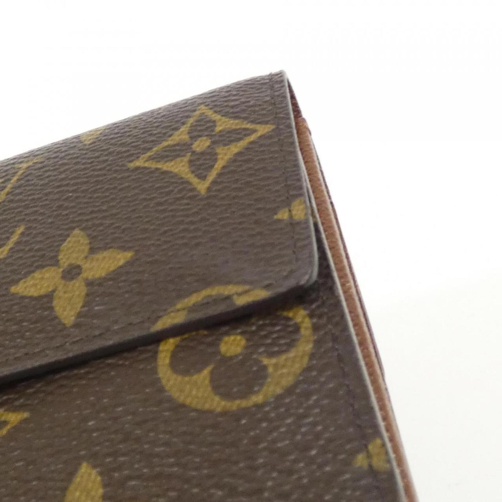 Louis Vuitton Marron Coated Canvas Wallet (Tri-Fold) (Pre-Owned)