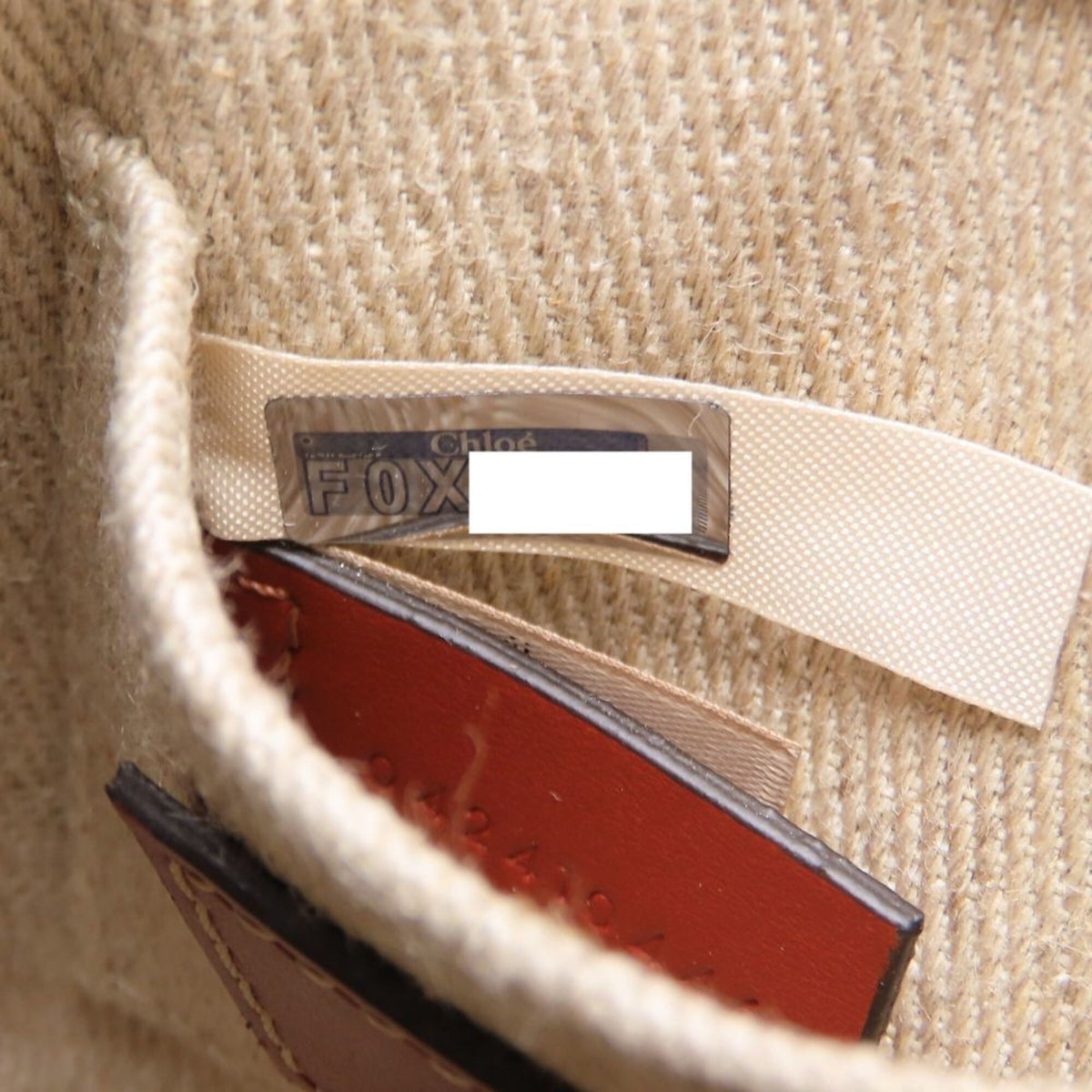 Chloé Brown White Linen Leather Shoulder Bag (Pre-Owned)