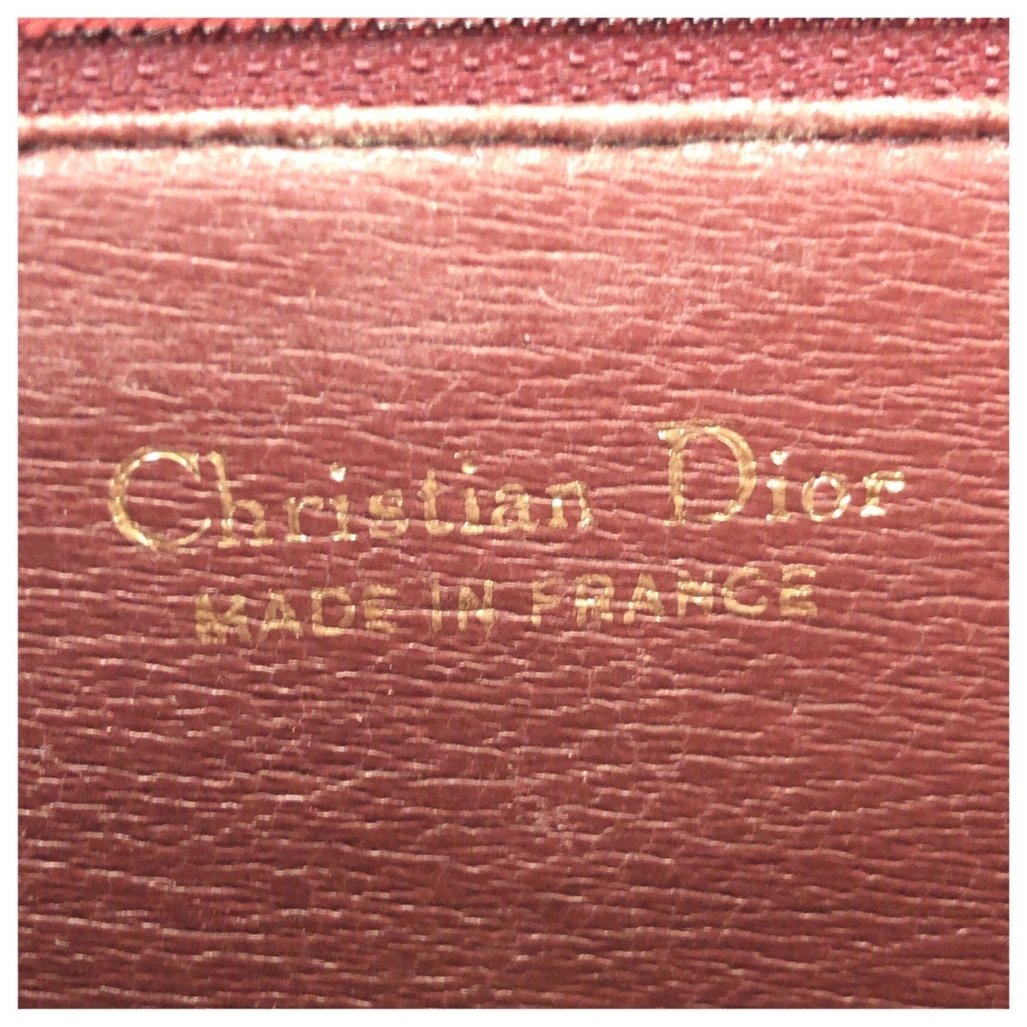 Christian Dior Red Color Leather Pochette Shoulder Bag (Pre-Owned)