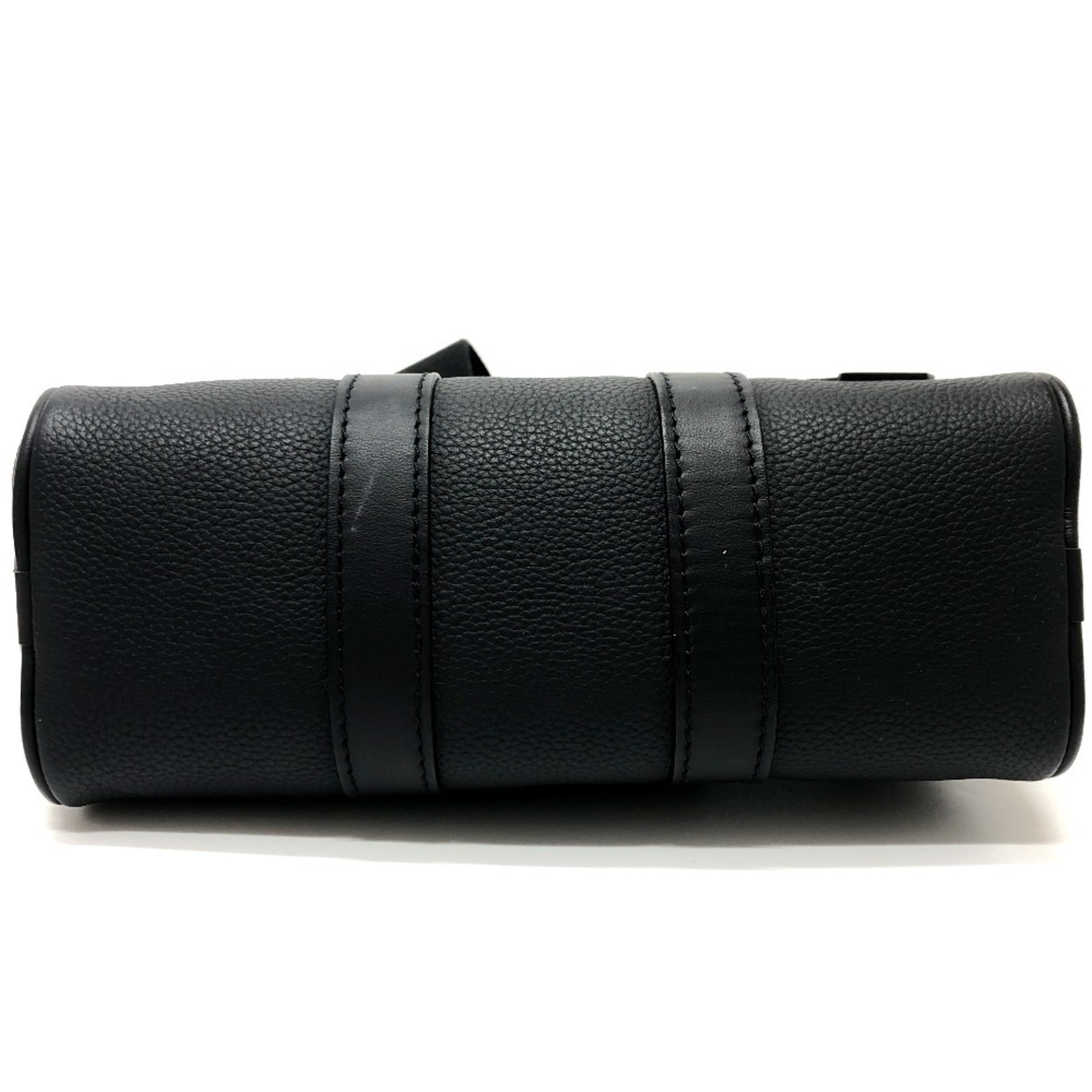 Louis Vuitton Black Leather Boston Bag Shoulder Bag (Pre-Owned)